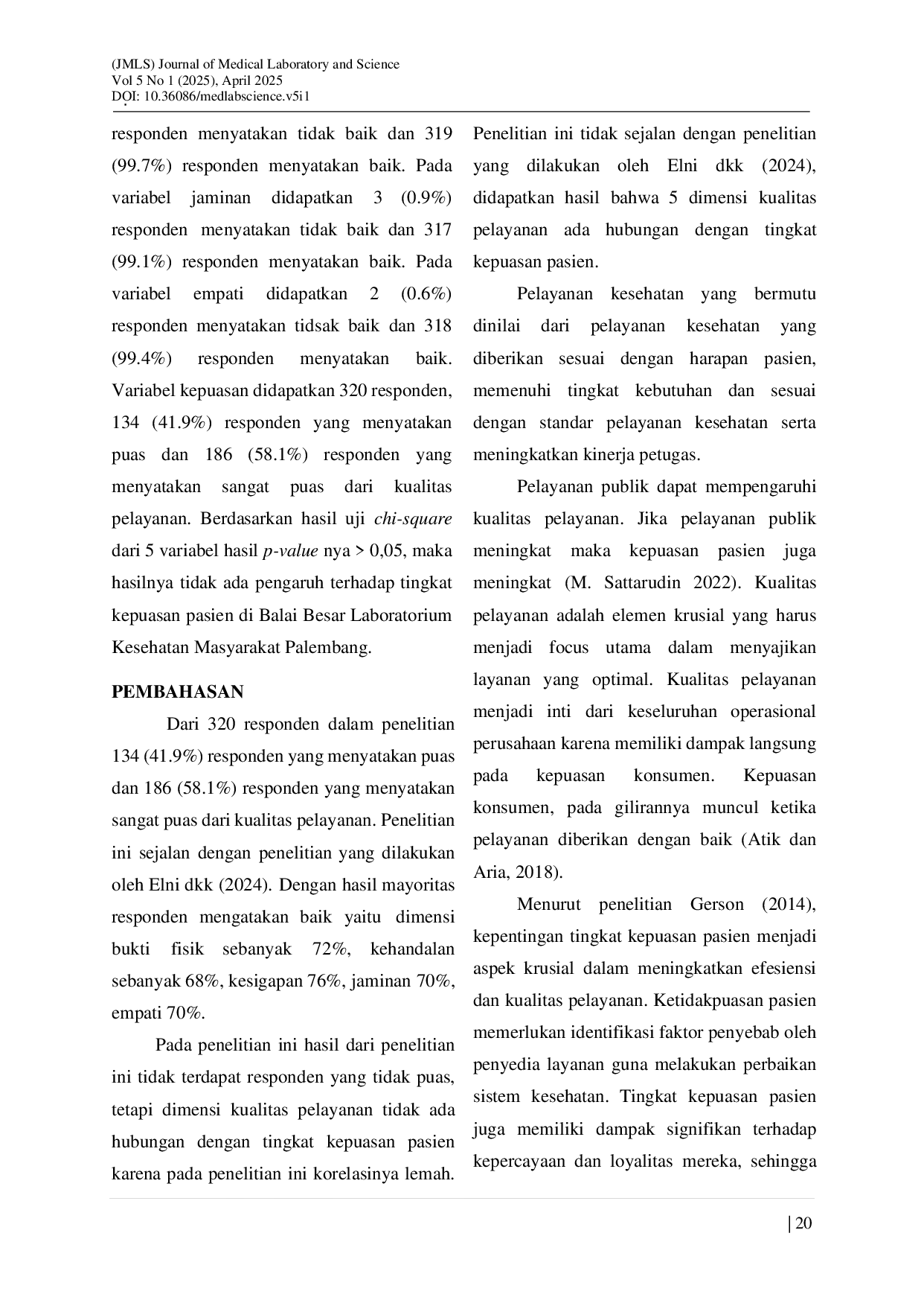 JURIS Analisis Kualitas Pelayanan Terhadap Kepuasan Pasien