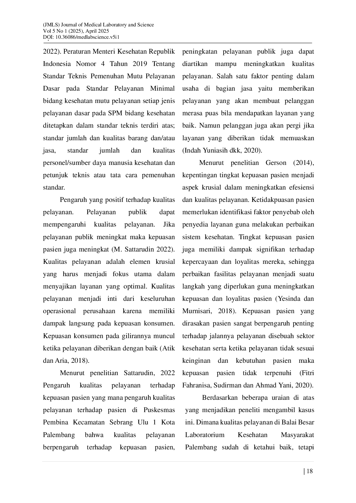 JURIS Analisis Kualitas Pelayanan Terhadap Kepuasan Pasien