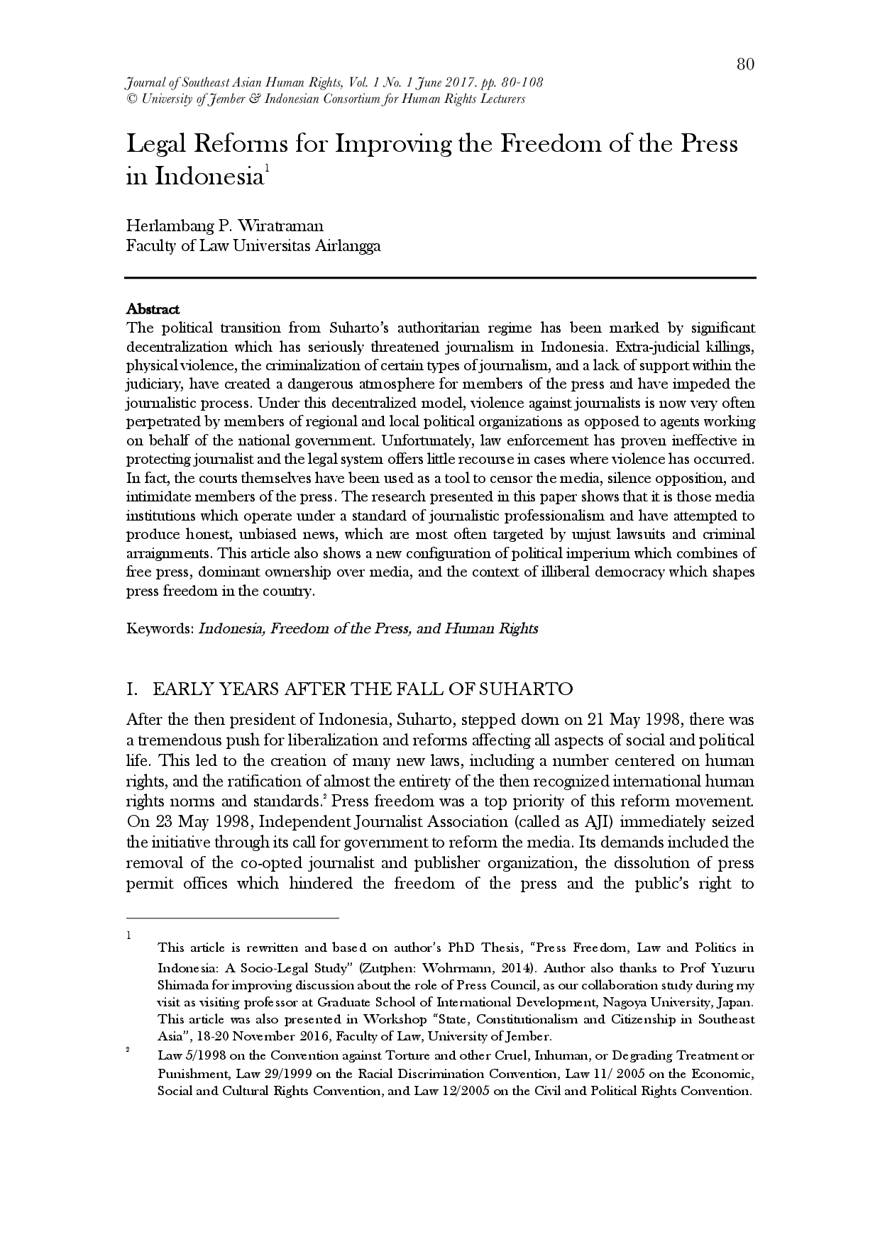 juris Legal System for Endorsing Press Independency in Indonesia