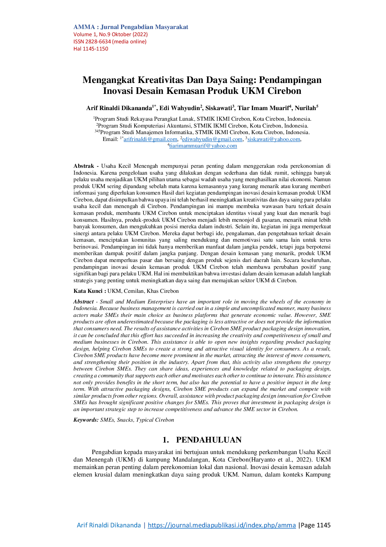 JURIS Mengangkat Kreativitas Dan Daya Saing Pendampingan Inovasi Desain Kemasan Produk UKM Cirebon