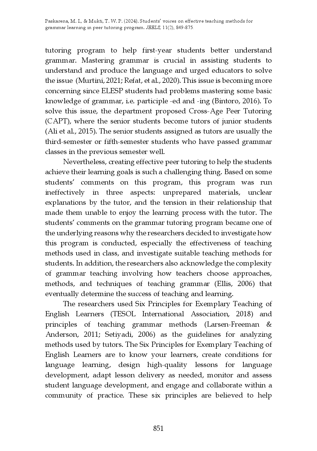 juris Students Voices on Effective Teaching Methods for Grammar Learning in Peer Tutoring Program