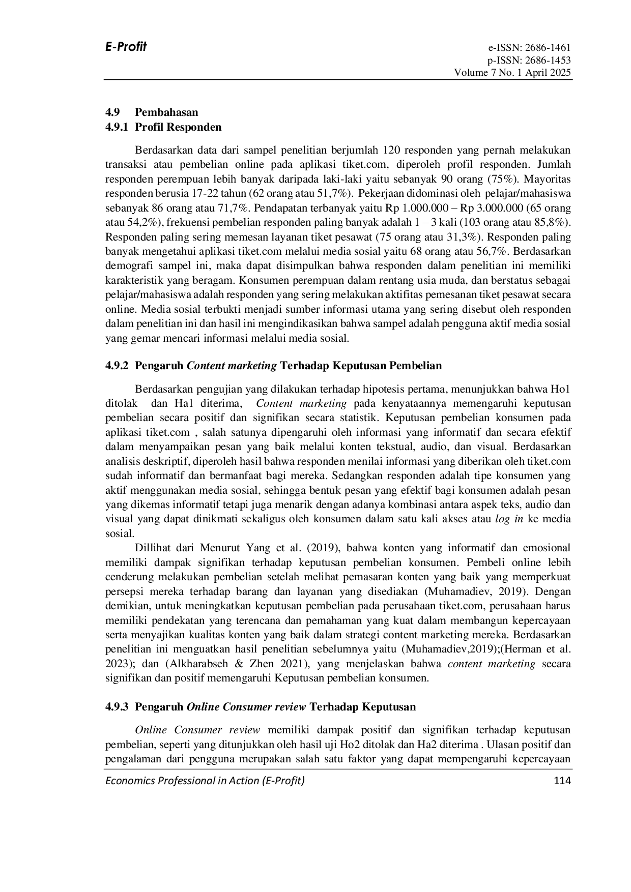 JURIS Pengaruh Content Marketing Online Consumer Review dan Online Convenience Terhadap Keputusan Pembelian Online pada Tiket