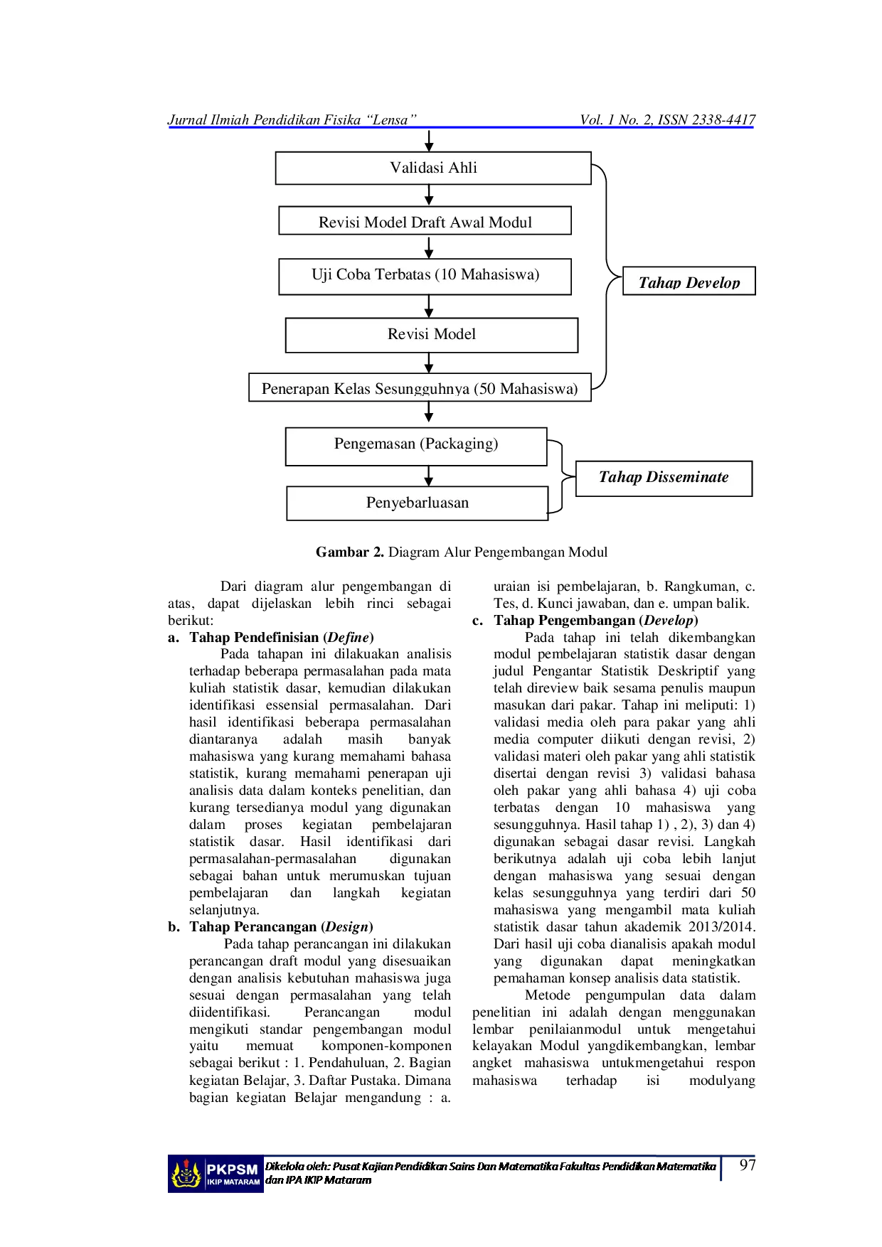 JURIS Pengembangan Modul Statistik Dasar Untuk Meningkatkan Pemahaman Konsep Analisis Statistik Pada Mahasiswa Pendidikan Fisika Universitas Mataram