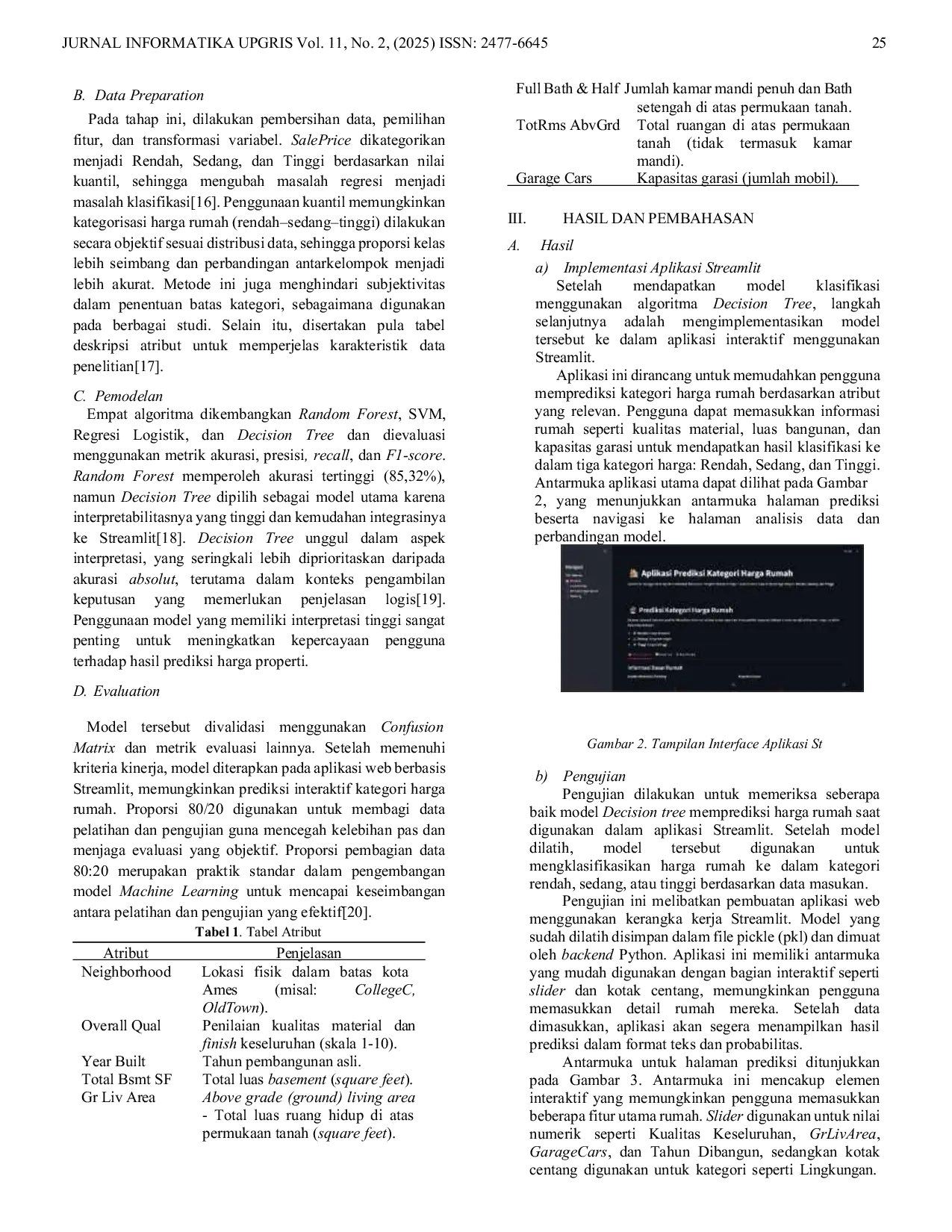 JURIS Pemodelan Klasifikasi Kategori Harga Rumah Menggunakan Algoritma Decision Tree dengan Pendekatan CRISP DM