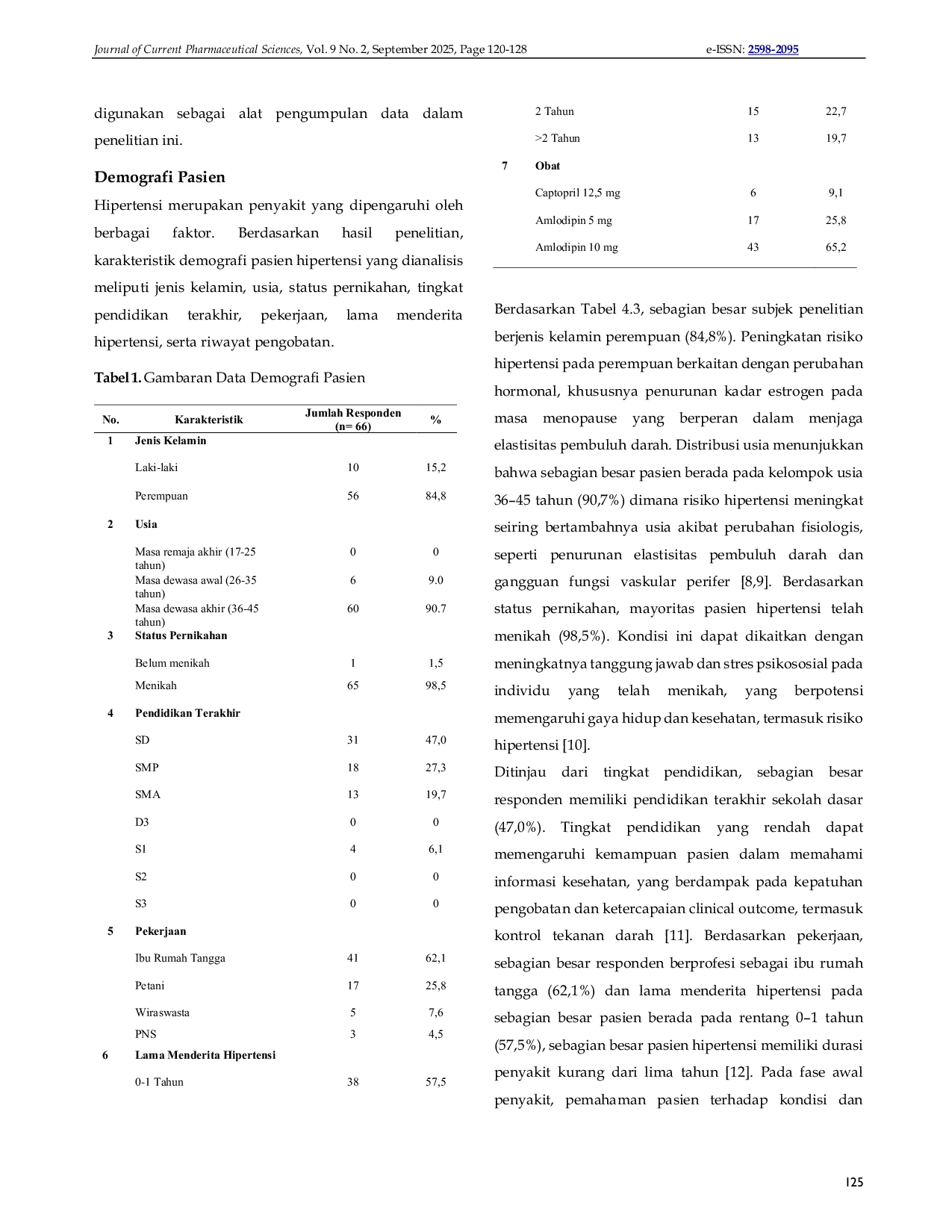 JURIS Evaluasi Penggunaan Pictorial medication daily terhadap Kepatuhan Terapi dan Luaran Klinis Pasien Hipertensi di Wilayah Kerja UPTD Puskesmas Barambai
