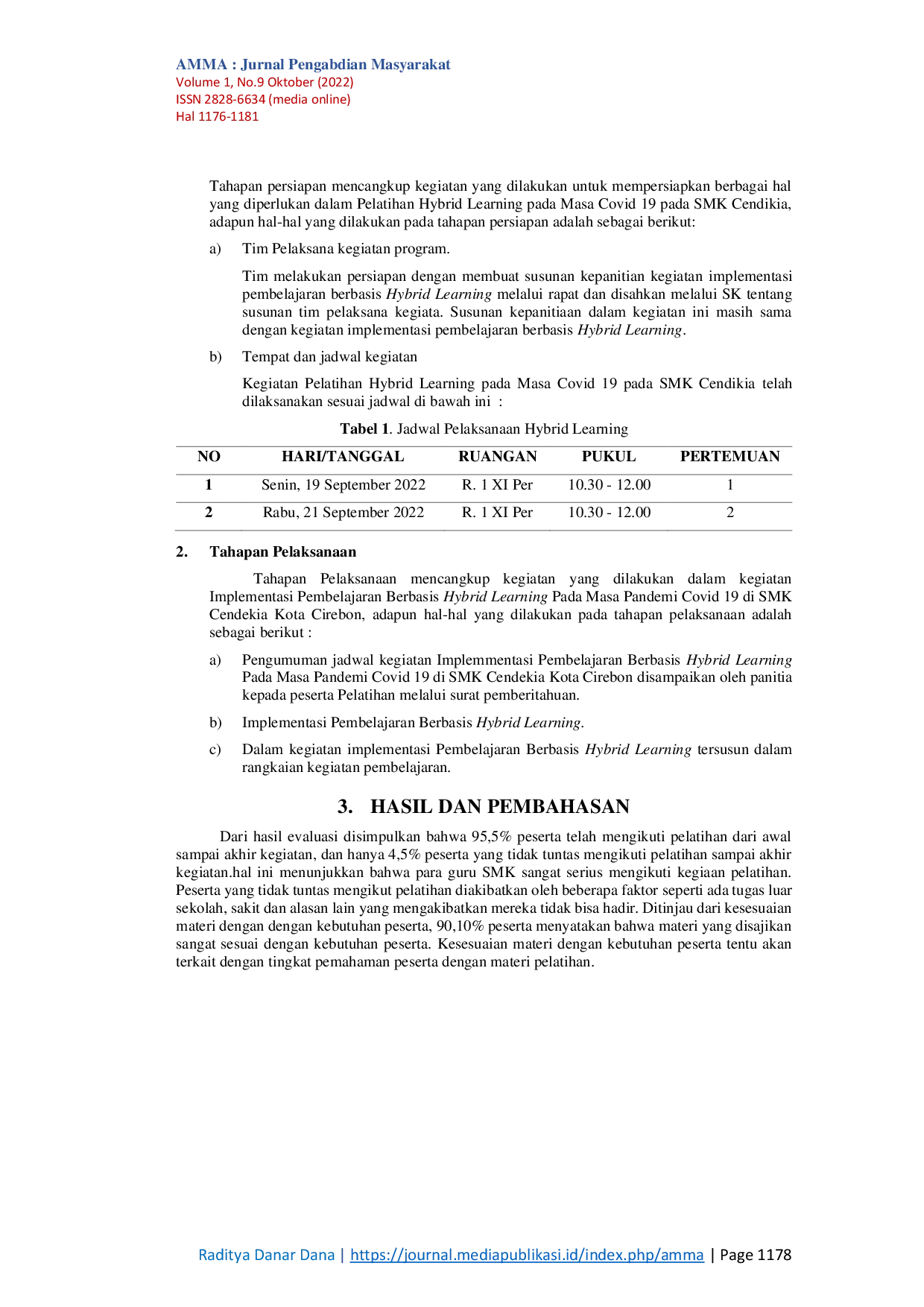 JURIS Transformasi Pendidikan Di Masa Pandemi Pelatihan Hybrid Learning Di SMK Cendikia Kota Cirebon