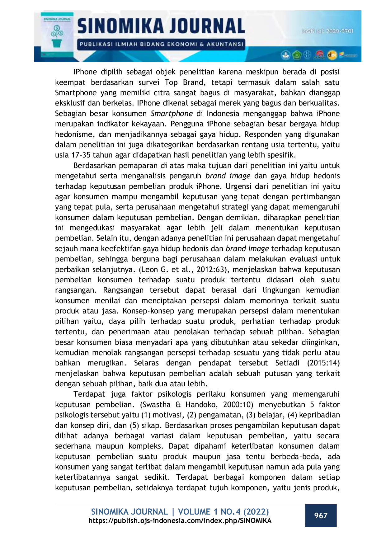 JURIS Pengaruh Brand Image Dan Gaya Hidup Hedonis Terhadap Keputusan Pembelian Iphone Di Kota Surabaya