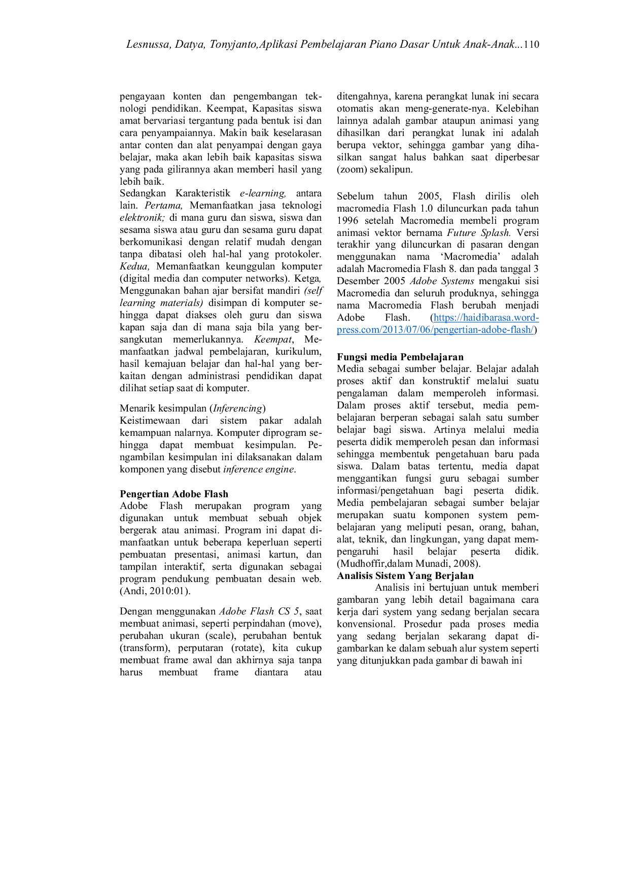 JURIS Aplikasi Pembelajaran Piano Dasar Untuk Anak Anak Berbasis Web Dengan Metode Fingering Menggunakan Adobe Flash Cs6 Action Script 2 0