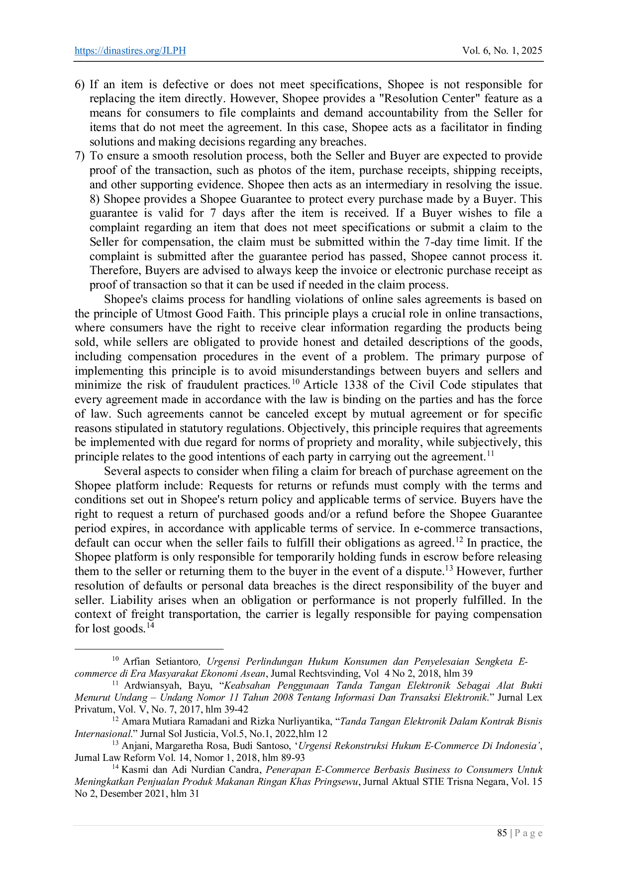 JURIS Dispute Resolution In Online Sales And Purchase Agreements On E Commerce Shopee