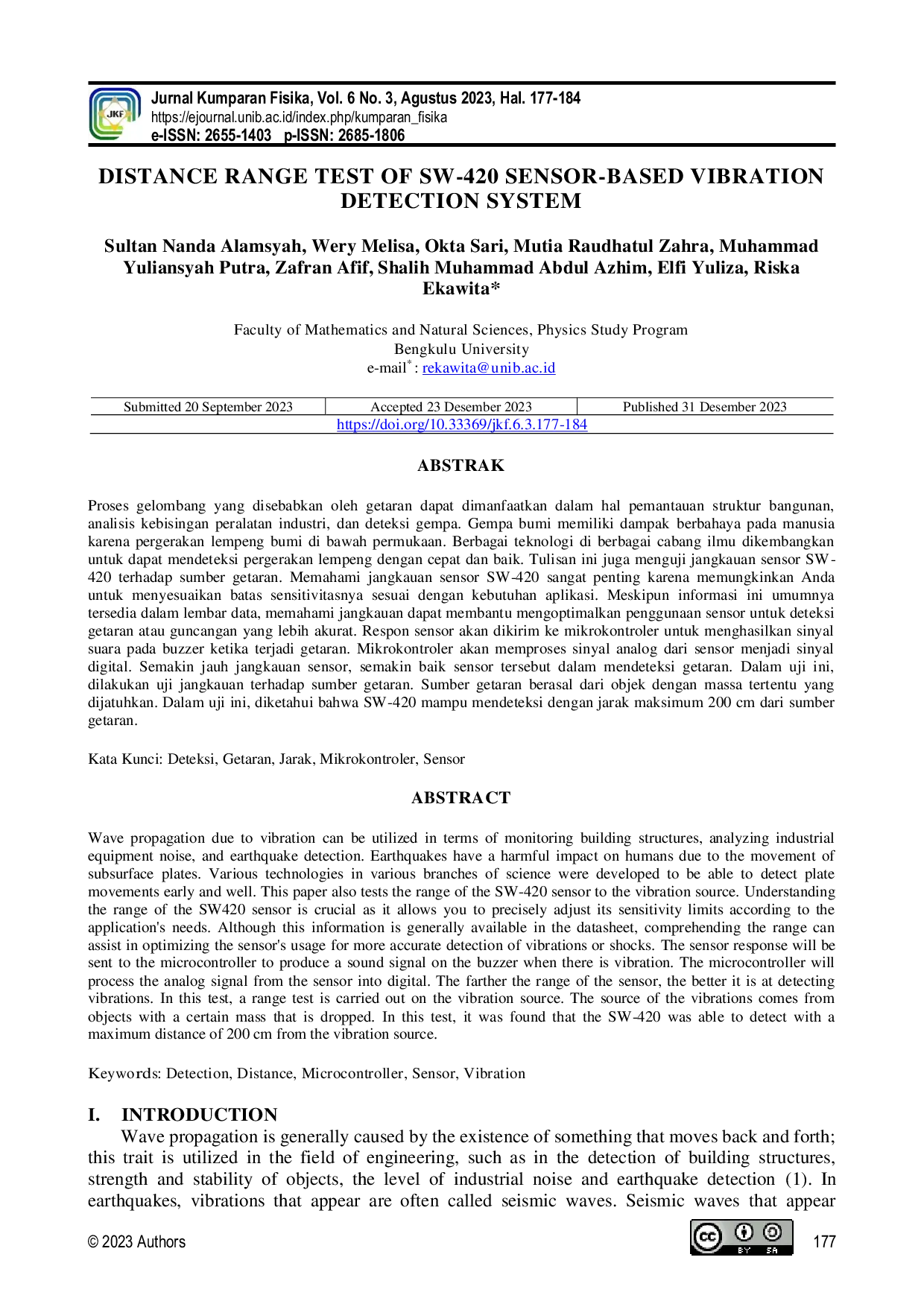 JURIS Distance Range Test of Sw 420 Sensor Based Vibration Detection System