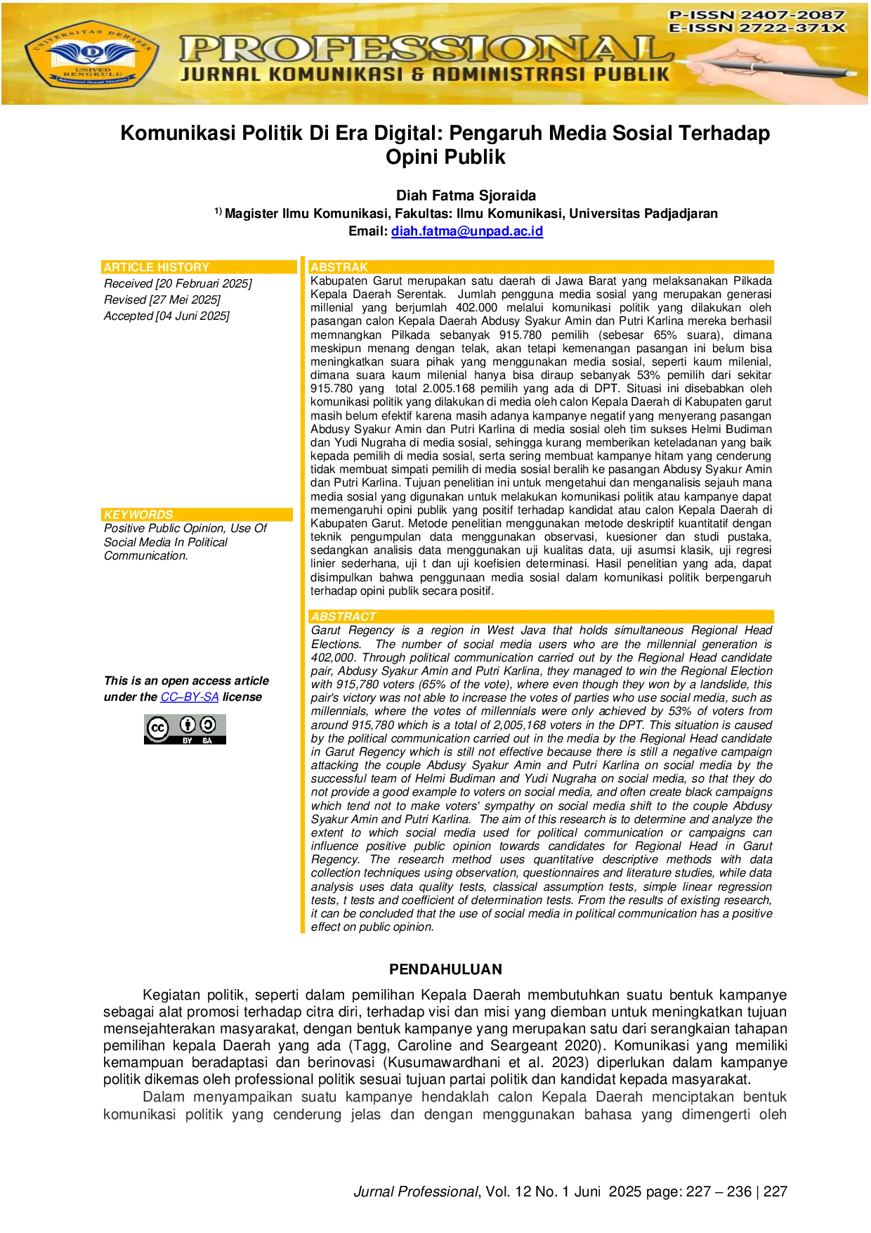 JURIS Komunikasi Politik Di Era Digital Pengaruh Media Sosial Terhadap Opini Publik
