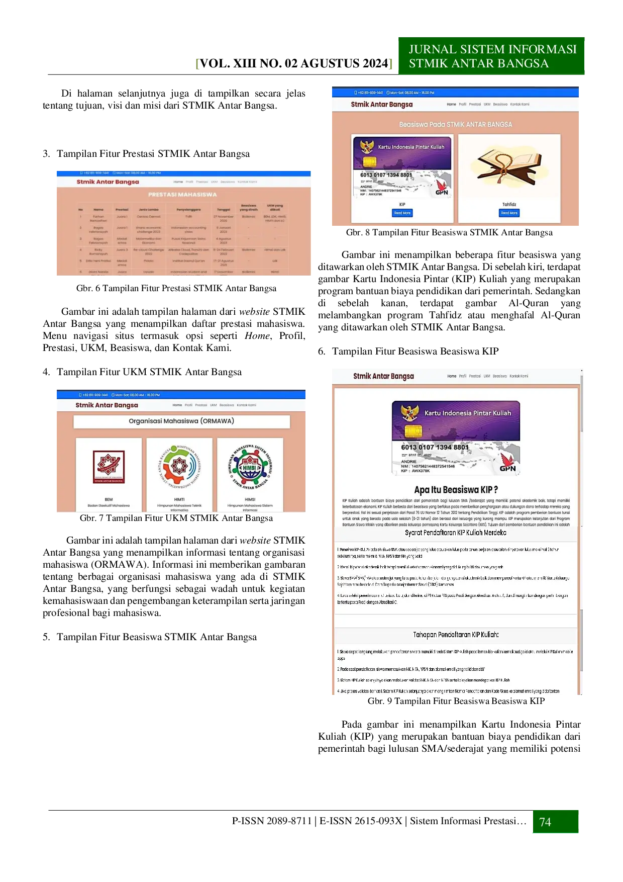 JURIS Sistem Informasi Prestasi Mahasiswa Berbasis Web di STMIK Antar Bangsa