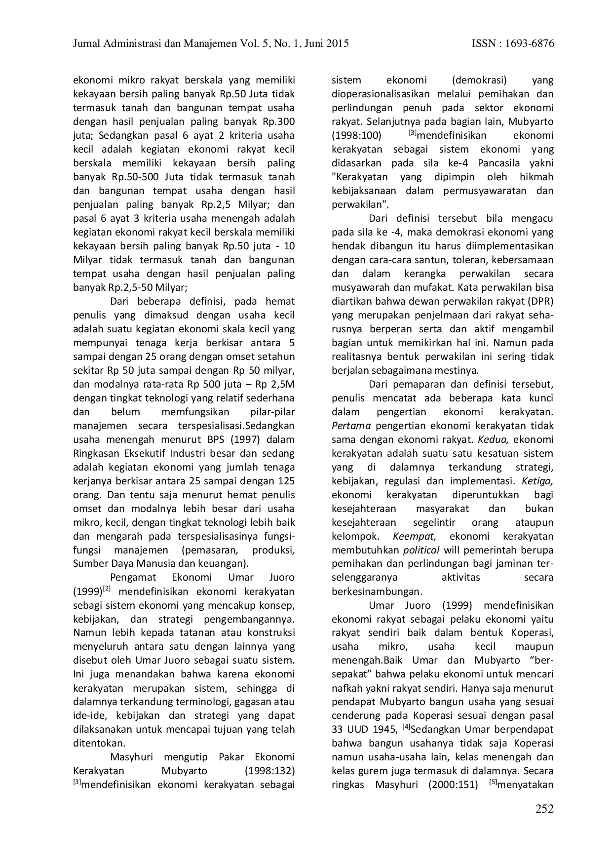 JURIS Usaha Mikro Kecil Dan Menengah UMKM Sebagai Basis Ekonomi Kerakyatan