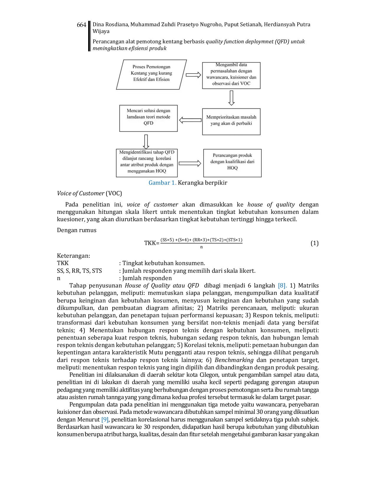 JURIS Perancangan alat pemotong kentang berbasis quality function deploymnet QFD untuk meningkatkan efisiensi produk