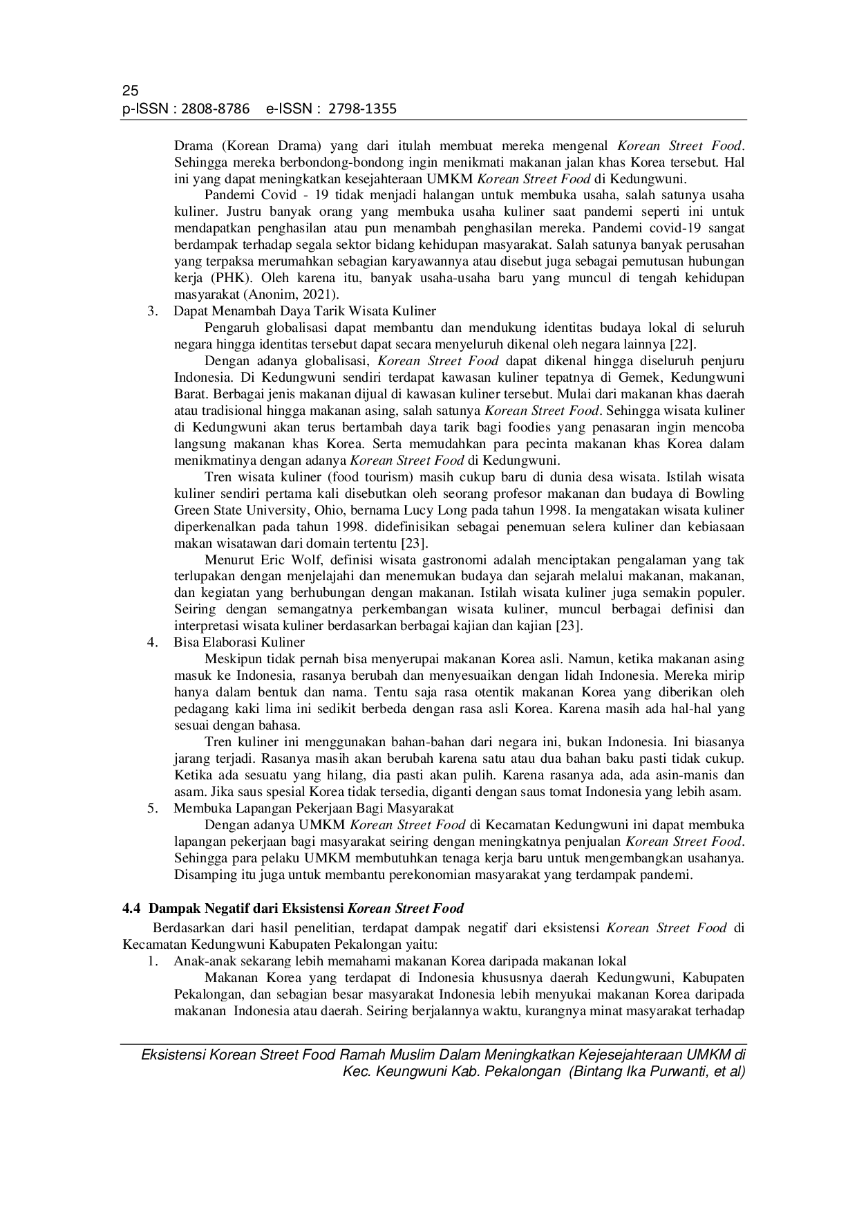JURIS Eksistensi Korean Street Food Ramah Muslim Dalam Meningkatkan Kesejahteraan UMKM di Kecamatan Kedungwuni Kabupaten Pekalongan