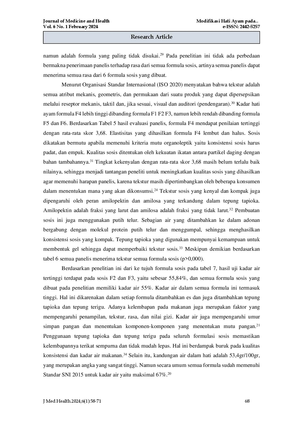 juris Modifikasi Sosis yang Disubstitusi Hati Ayam sebagai Sumber Makanan Kaya Zat Besi untuk Mengatasi Anemia Defisiensi Zat Besi pada Remaja