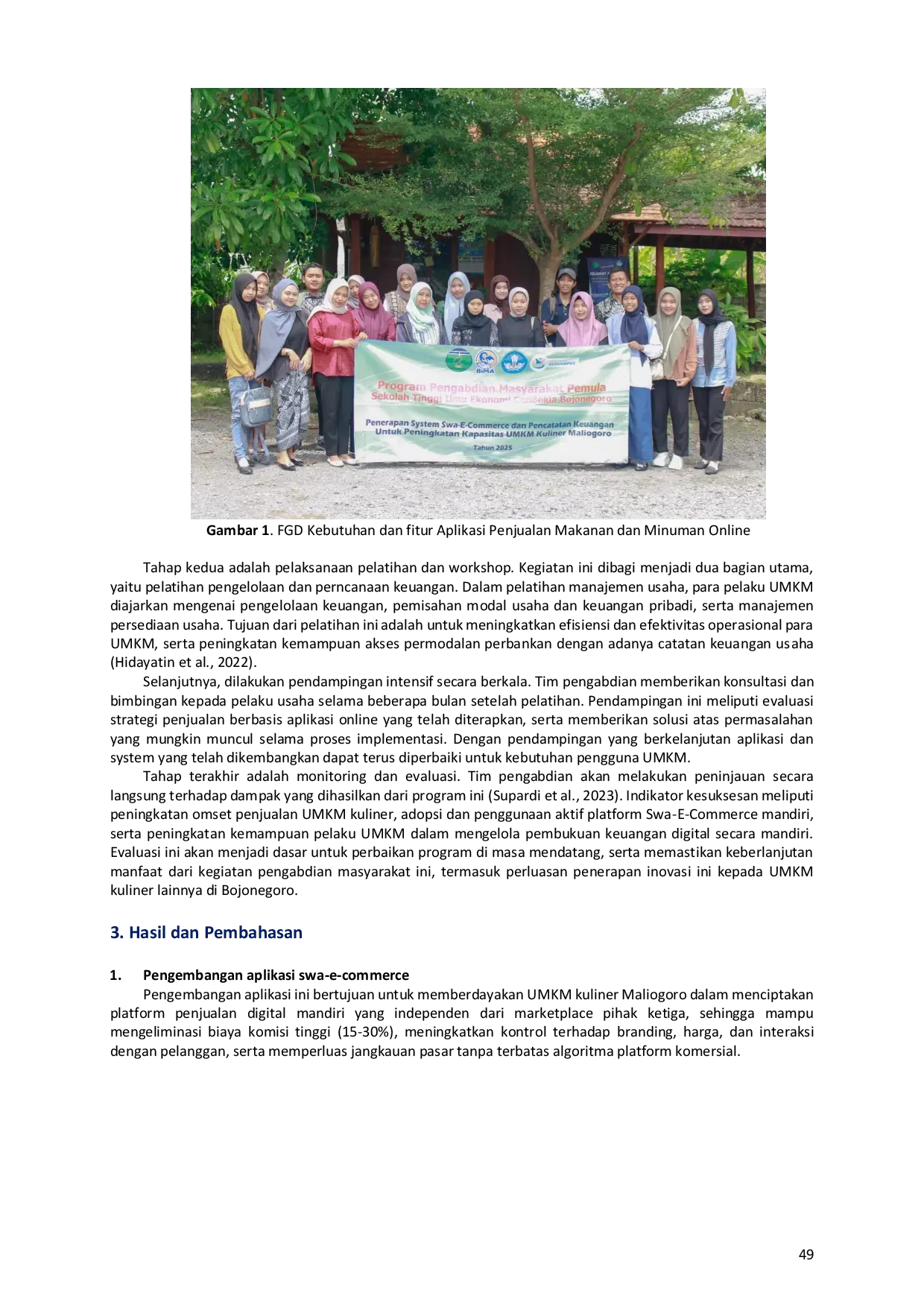 JURIS Penerapan Penjualan Online Berbasis Aplikasi Swa Commerce dan Pencatatan Keuangan Bagi Umkm Kuliner