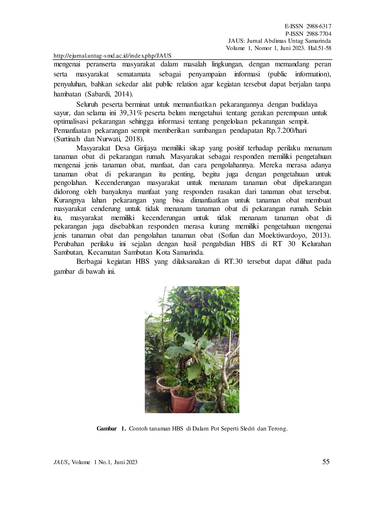 JURIS Program Lingkungan Hijau Bersih Sehat HBS di RT 30 Kelurahan Sambutan Kota Samarinda