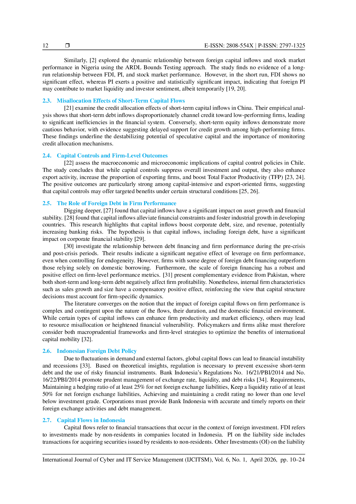 JURIS Unveiling the Hidden Risks of Capital Inflows on Non Financial Firm Performance in Indonesia