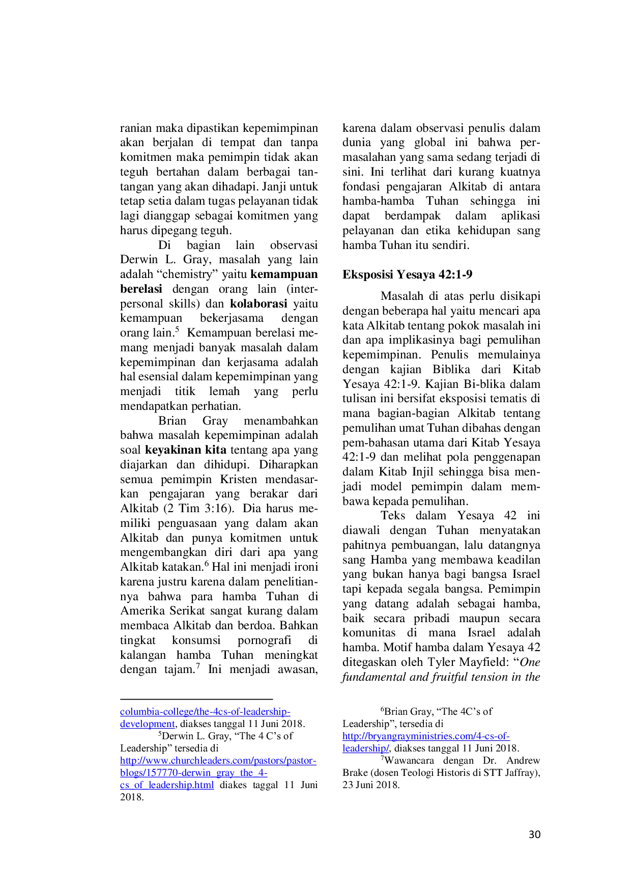 JURIS Menuju Pemulihan Kepemimpinan Gereja Berdasarkan Eksposisi Yesaya 42 1 9