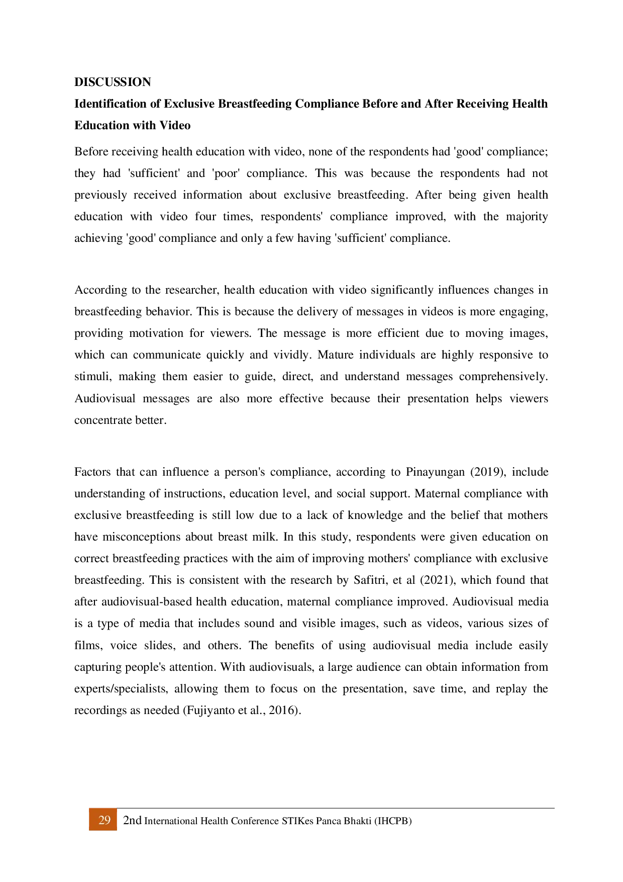 JURIS Health Education With Video Increases Compliance With Exclusive Breastfeeding Among Mothers