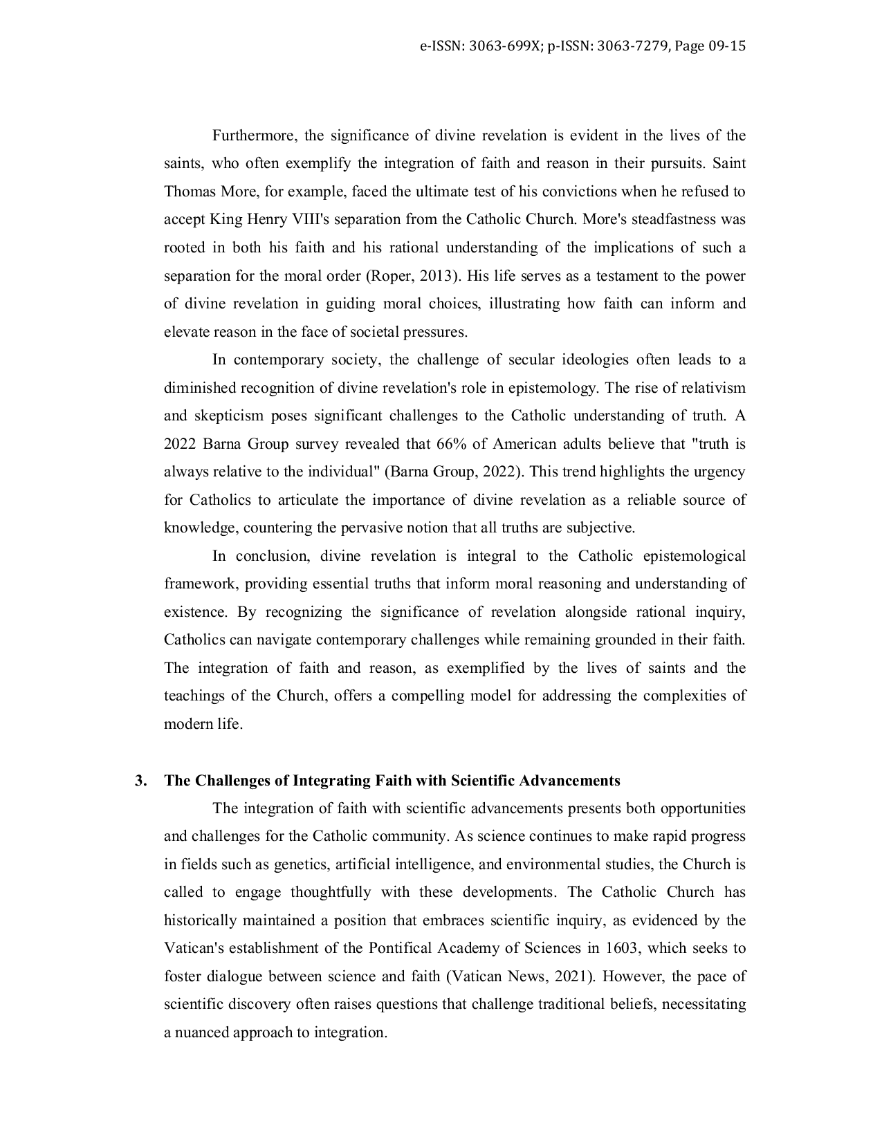 JURIS Faith And Reason A Catholic Perspective On Epistemology