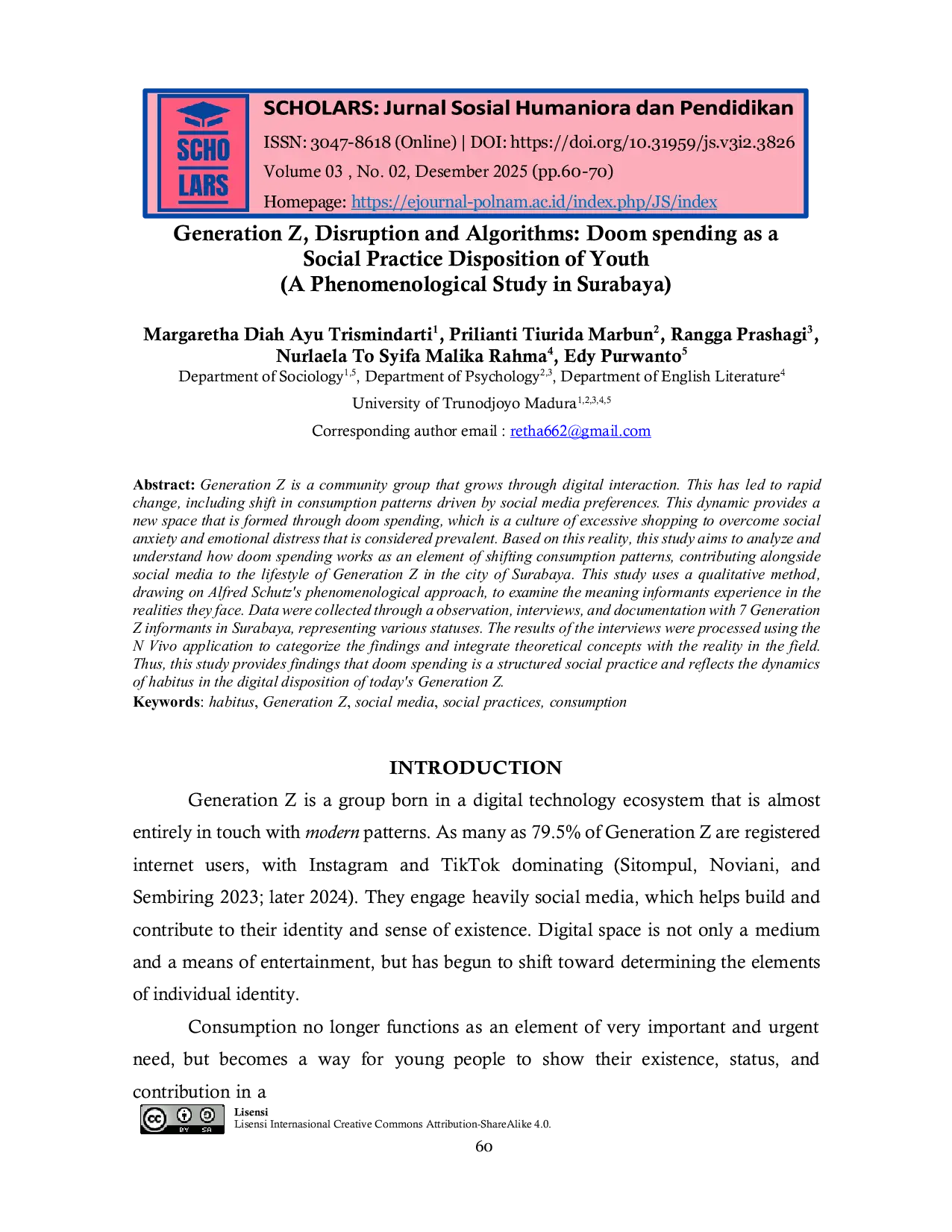 JURIS Generation Z Disruption and Algorithms Doom Spending as a Social Practice Disposition of Youth