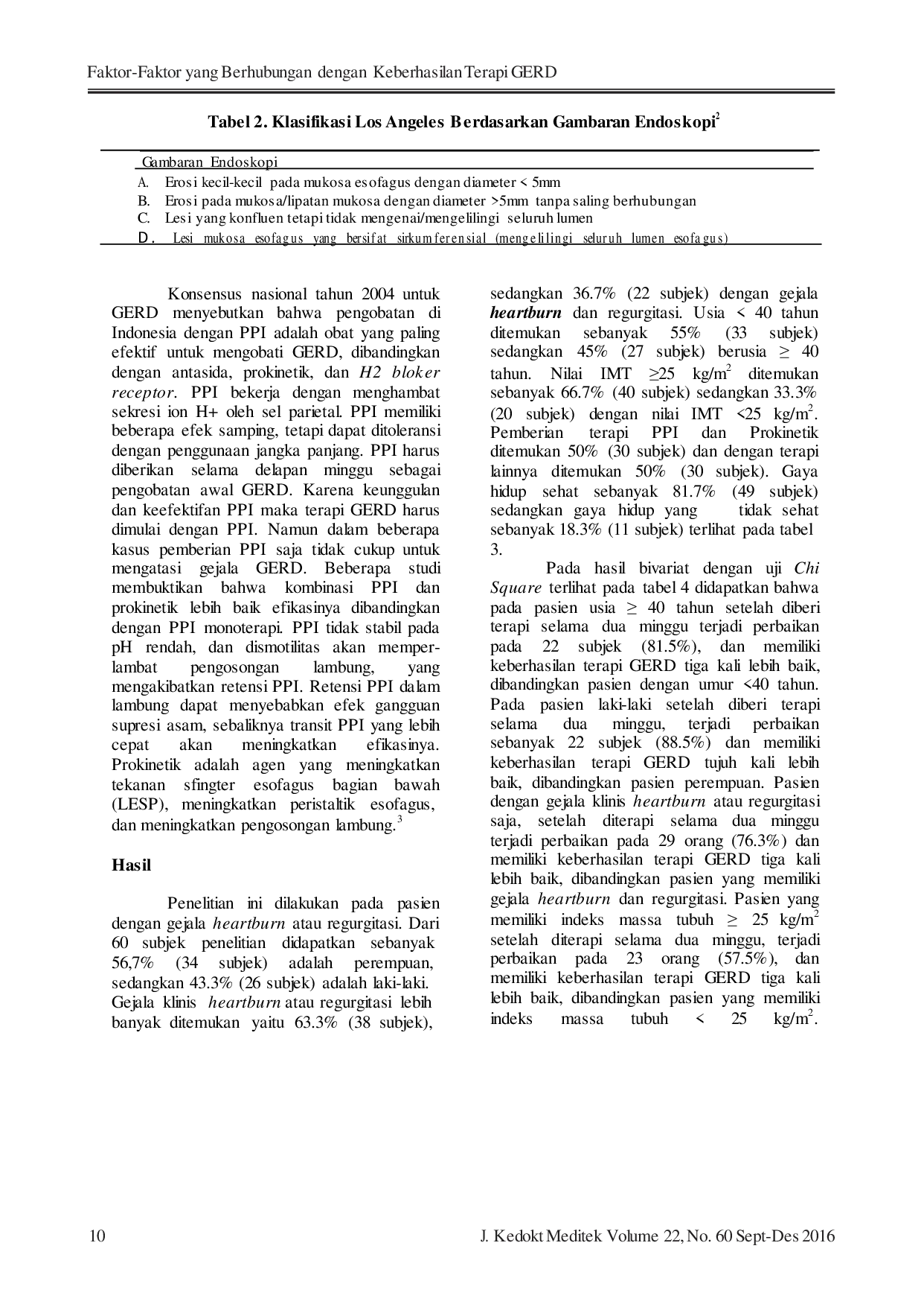 JURIS Faktor Faktor yang Berhubungan dengan Keberhasilan Terapi GERD