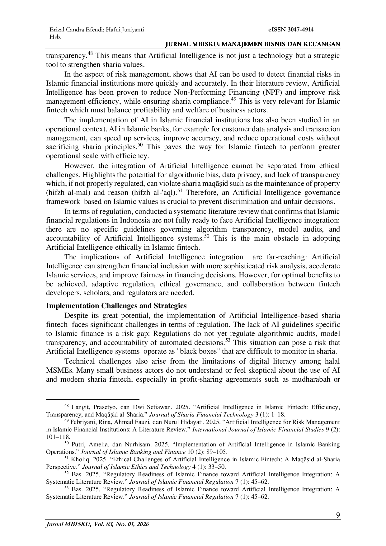 JURIS Optimizing Halal Msme Financing Through Artificial Intelligence Based Sharia Fintech To Increase Economic Independence