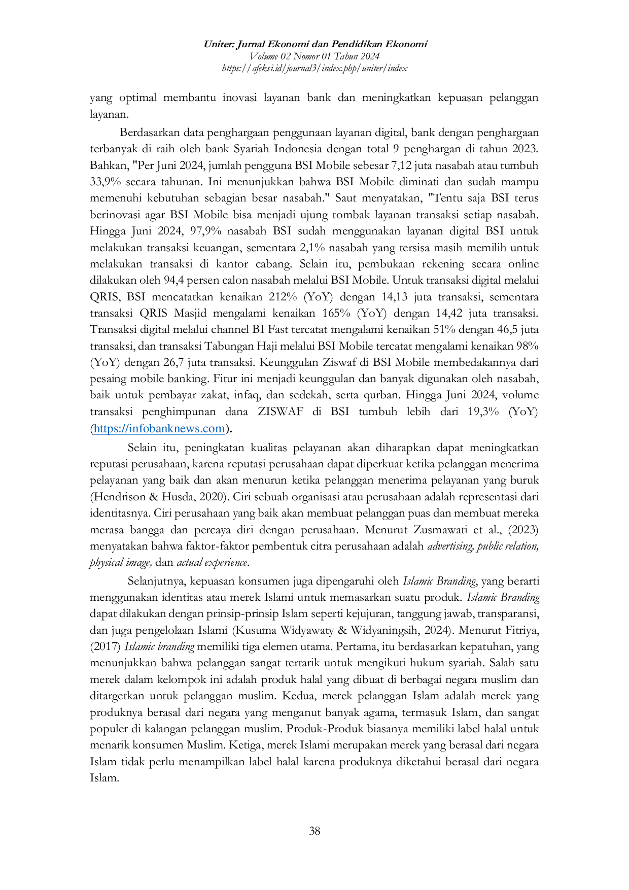 JURIS Kontribusi Citra Perusahaan Islamic Branding dan Inovasi Digital Terhadap Tingkat Kepuasan Nasabah Dengan Lama Nasabah Sebagai Variabel Moderating