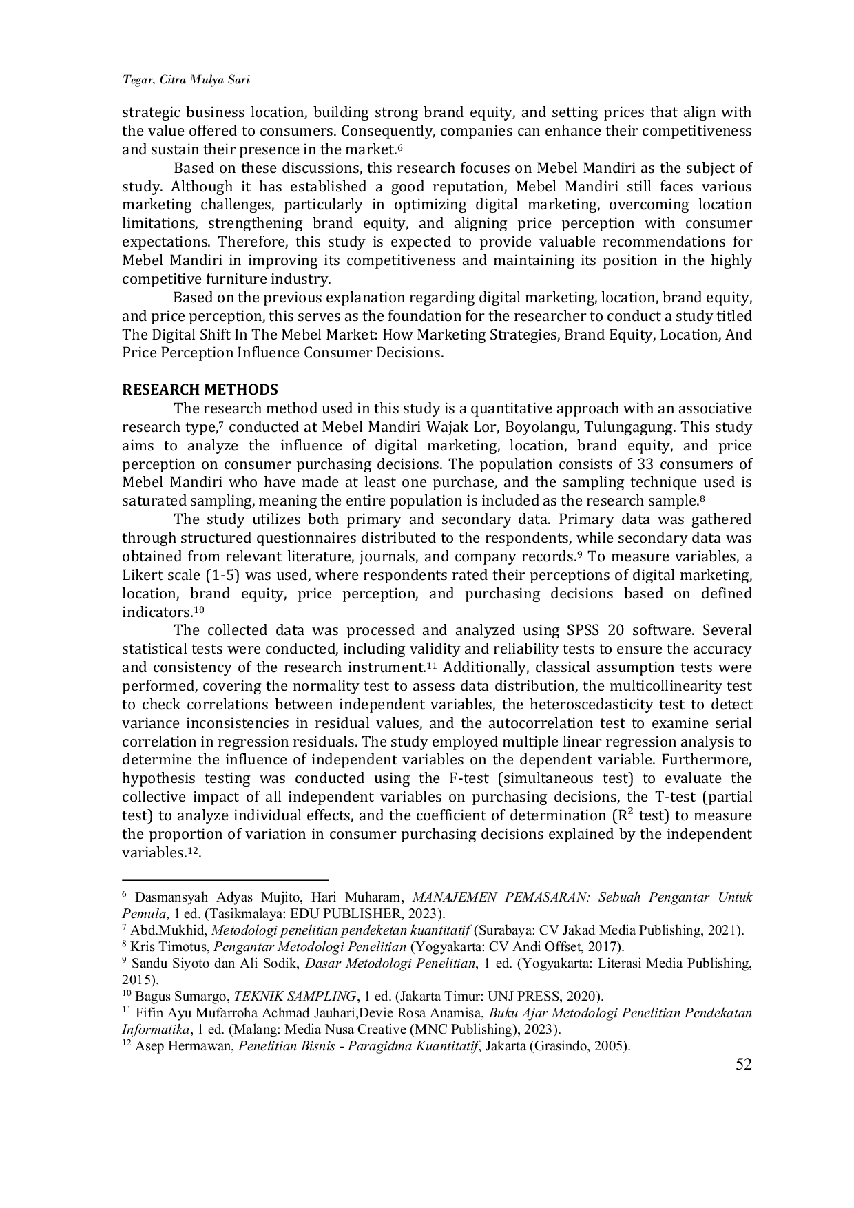 JURIS The Digital Shift In The Mebel Market How Marketing Strategies Brand Equity Location and Price Perception Influence Consumer Decisions