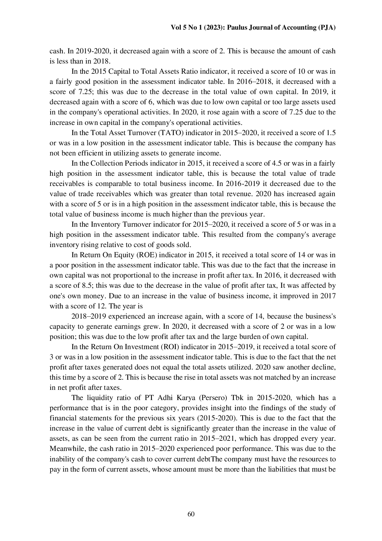 juris Analisis Kinerja Keuangan Pt Adhi Karya Persero Tbk