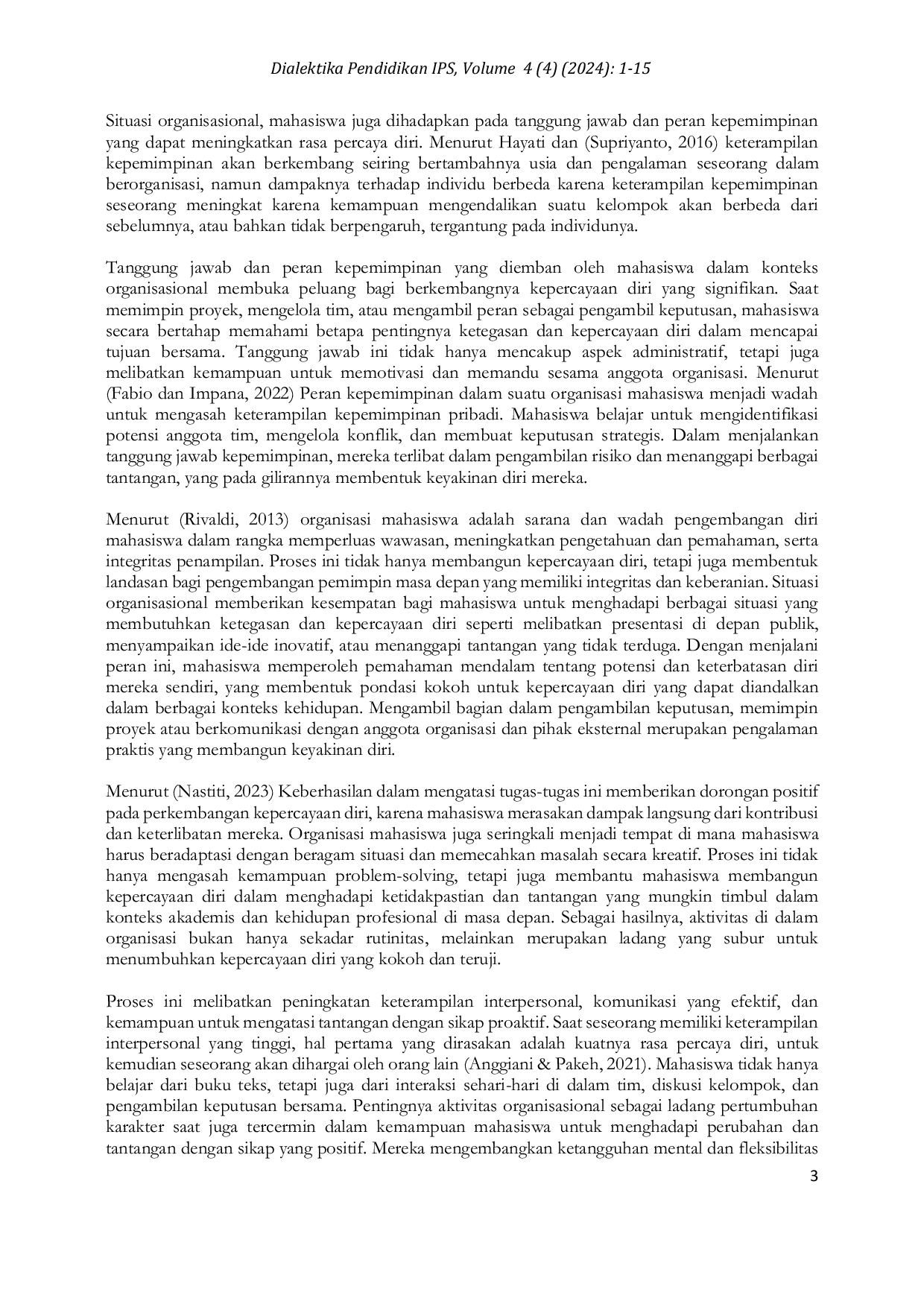 JURIS Pengaruh Partisipasi Organisasi Kemahasiswaan Terhadap Kepercayaan Diri Mahasiswa Fakultas Ilmu Sosial dan Ilmu Politik Universitas Negeri Surabaya