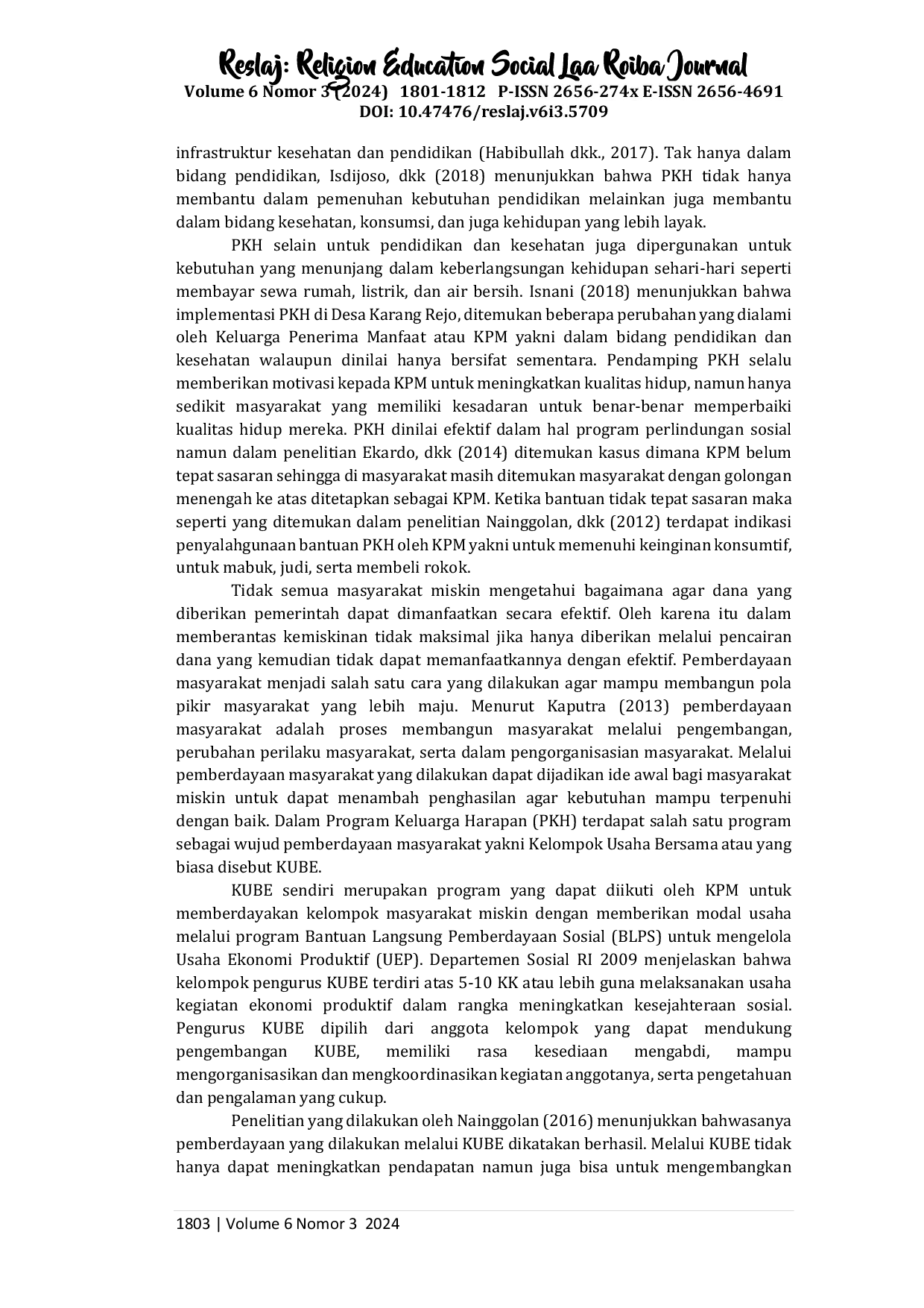 JURIS Pemberdayaan Ekonomi Kelompok Penerima Manfaat Program Keluarga Harapan Melalui Kelompok Usaha Bersama KUBE di Kecamatan Laweyan Kota Surakarta