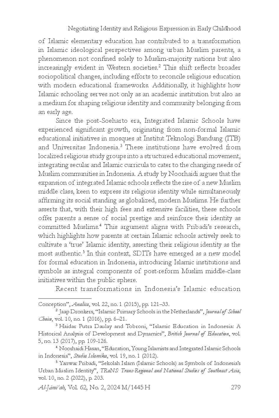 juris Negotiation Identity and Religious Expression in Early Childhood A Case Study of SDITs in Lombok Indonesia