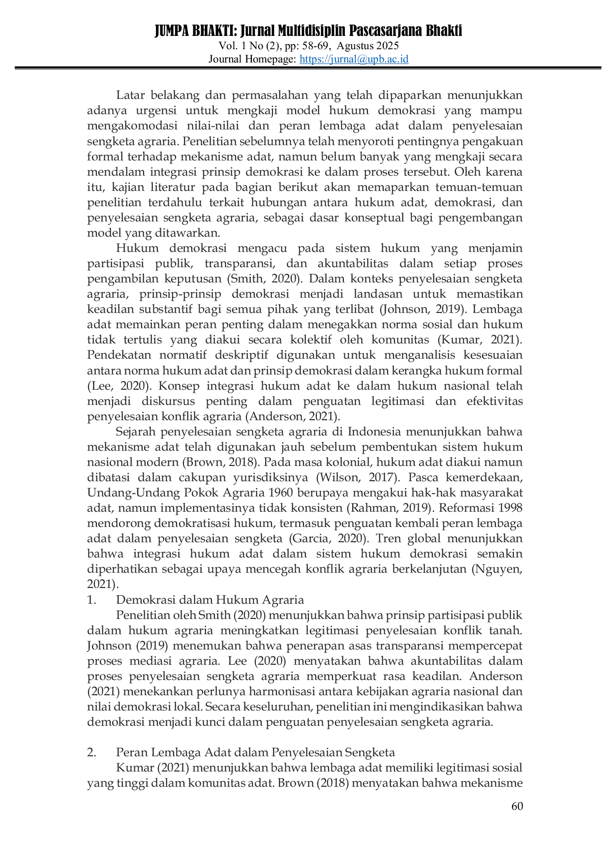 JURIS Model Hukum Demokrasi untuk Penyelesaian Sengketa Agraria oleh Lembaga Adat