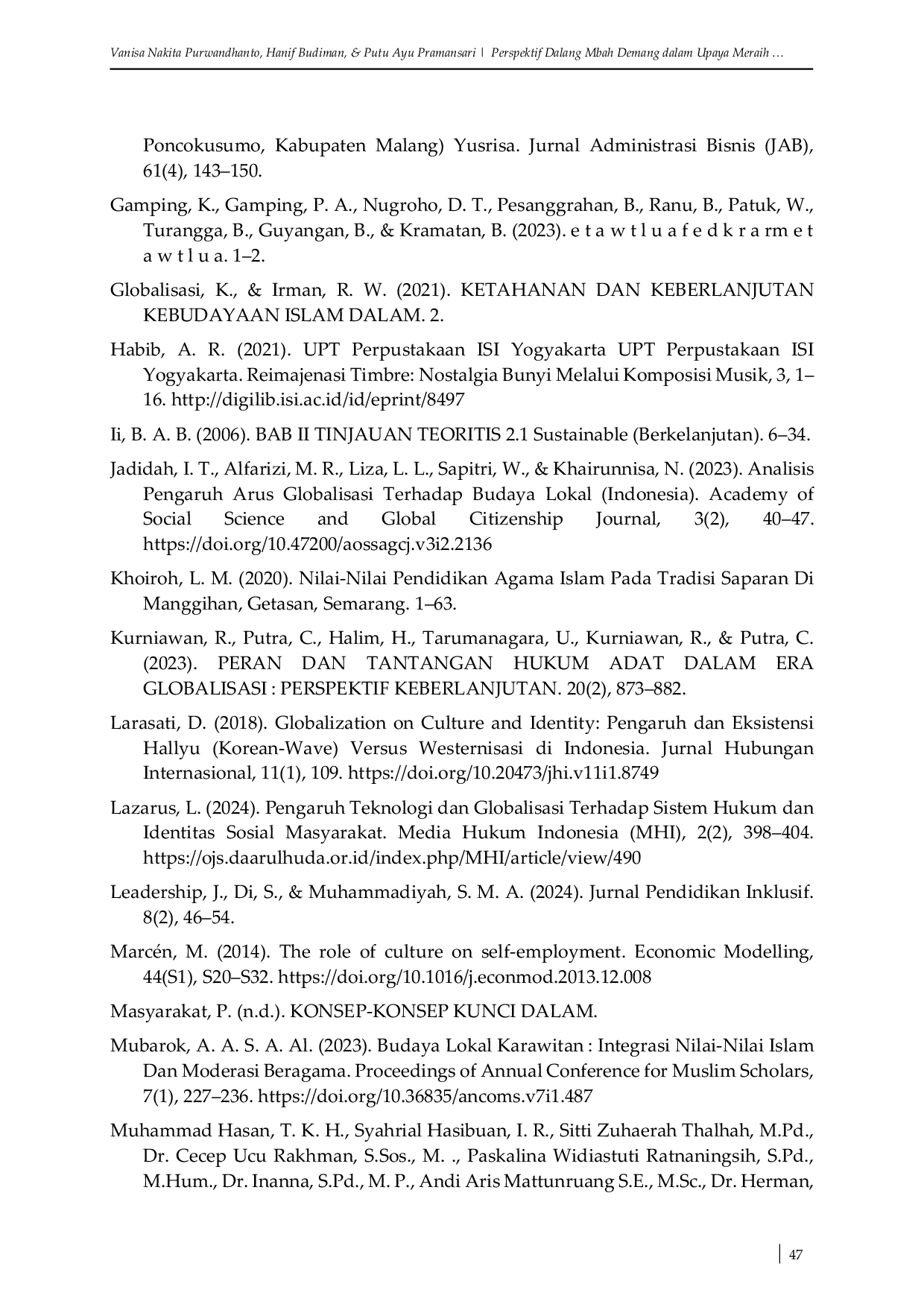 JURIS Perspektif Dalang Mbah Demang dalam Upaya Meraih Kesejahteraan Masyarakat dan Pembangunan yang Berkelanjutan