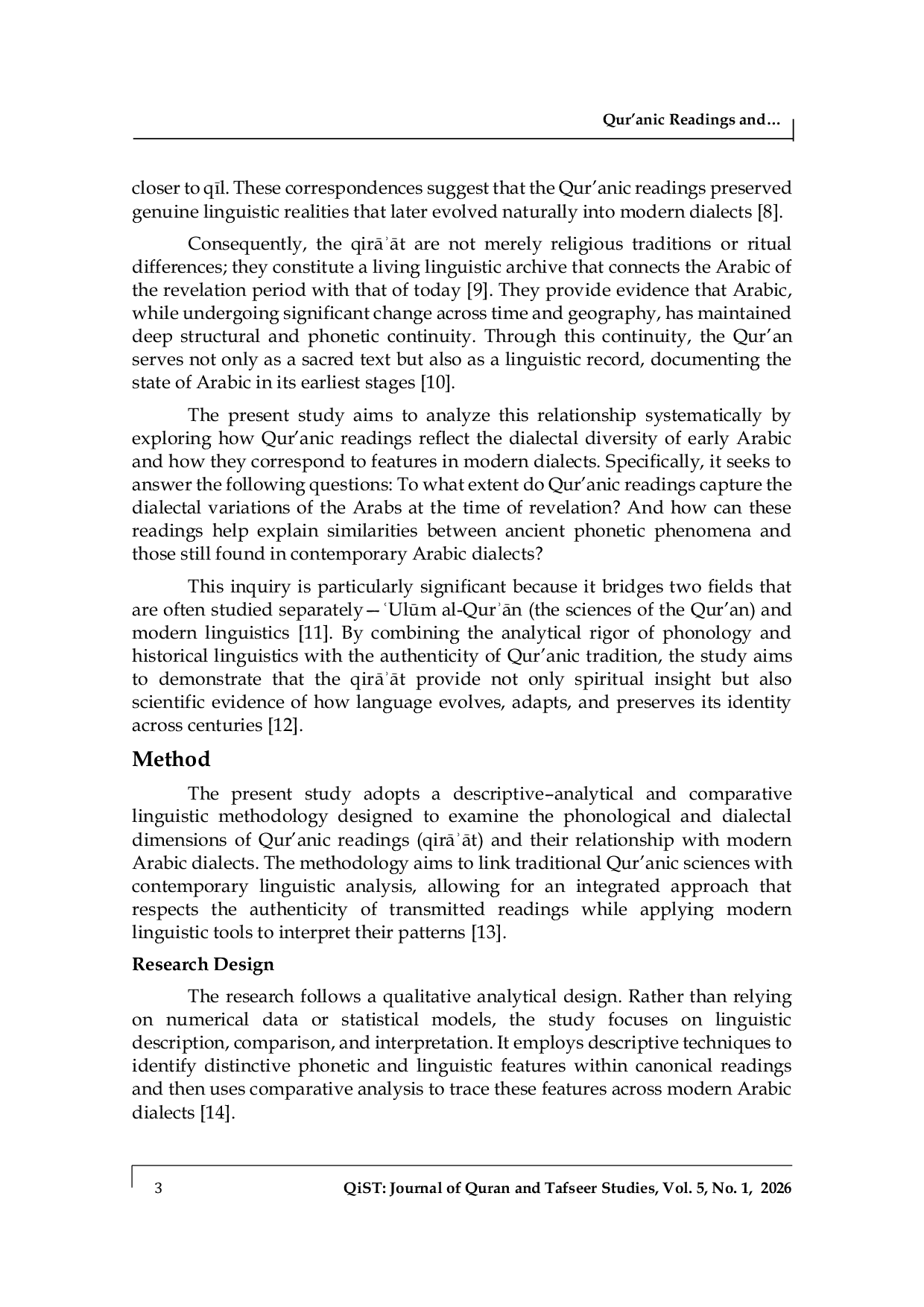 JURIS Qur anic Readings and Modern Arabic Dialects A Descriptive Comparative Linguistic Study