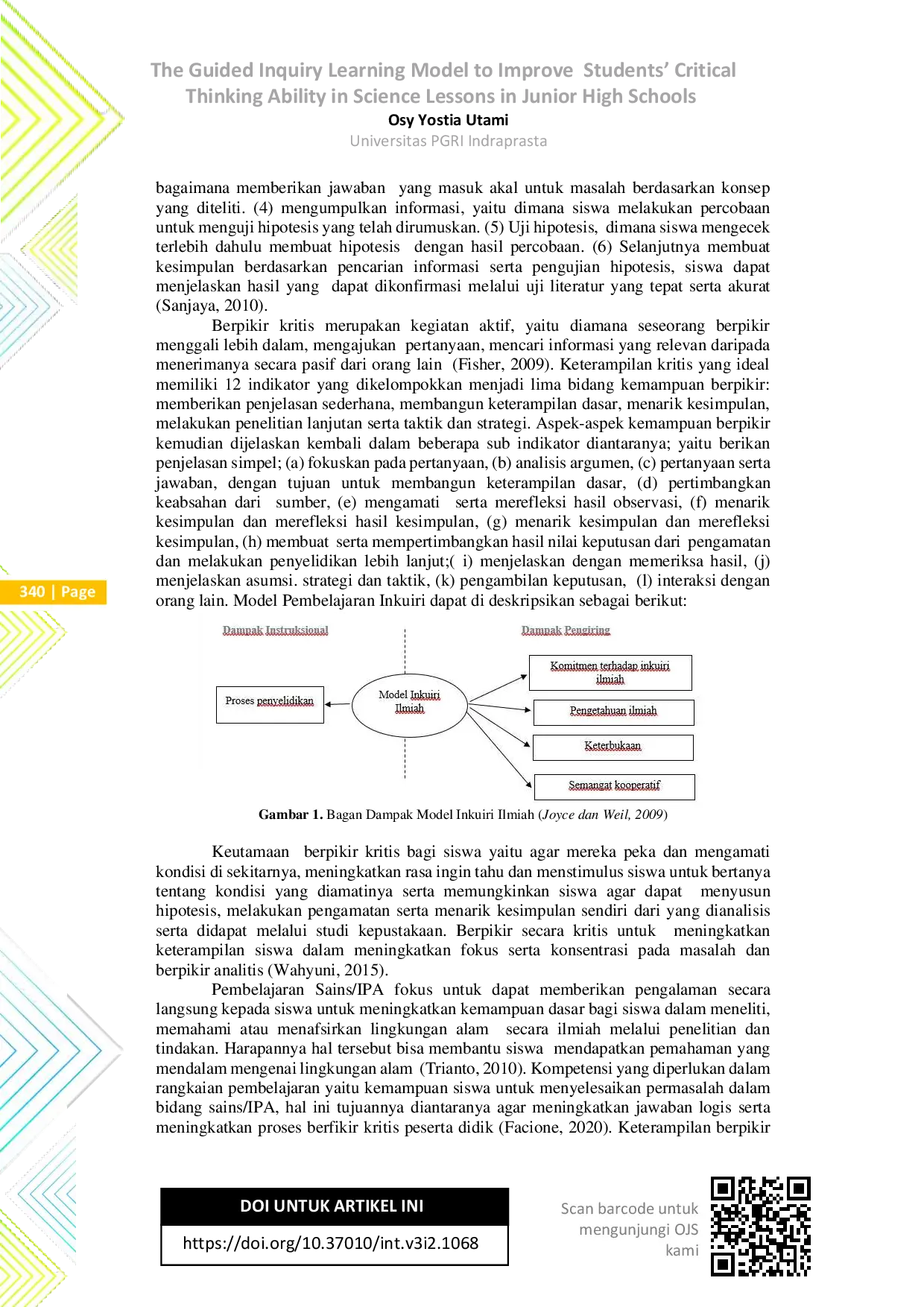 JURIS The Guided Inquiry Learning Model to Improve Students Critical Thinking Ability in Science Lessons in Junior High Schools