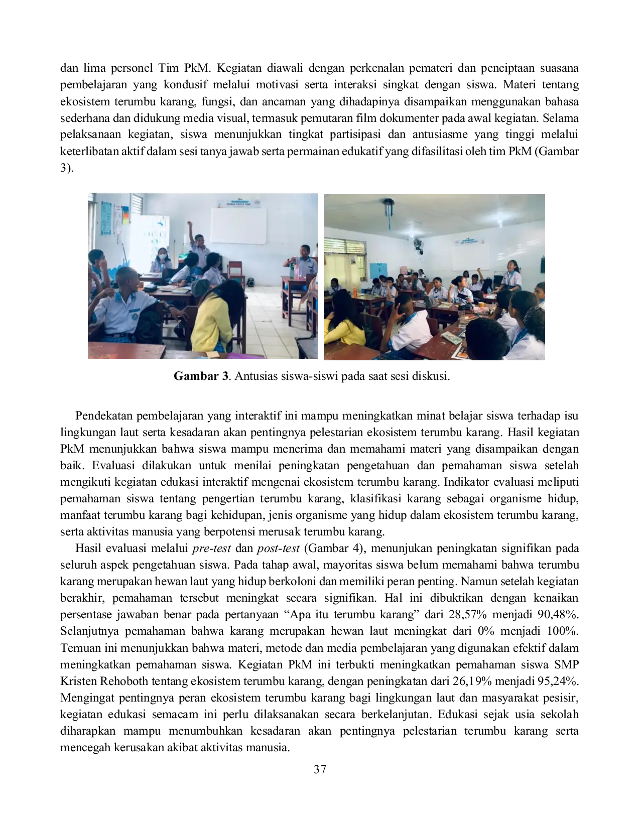 JURIS Edukasi Interaktif Terumbu Karang Bagi Siswa SMP Kristen Rehoboth Kota Ambon