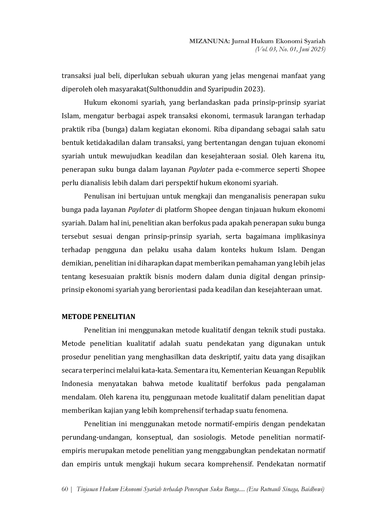 JURIS TINJAUAN HUKUM EKONOMI SYARIAH TERHADAP PENERAPAN SUKU BUNGA PADA E COMMERCE Studi Kasus Shopee Paylater