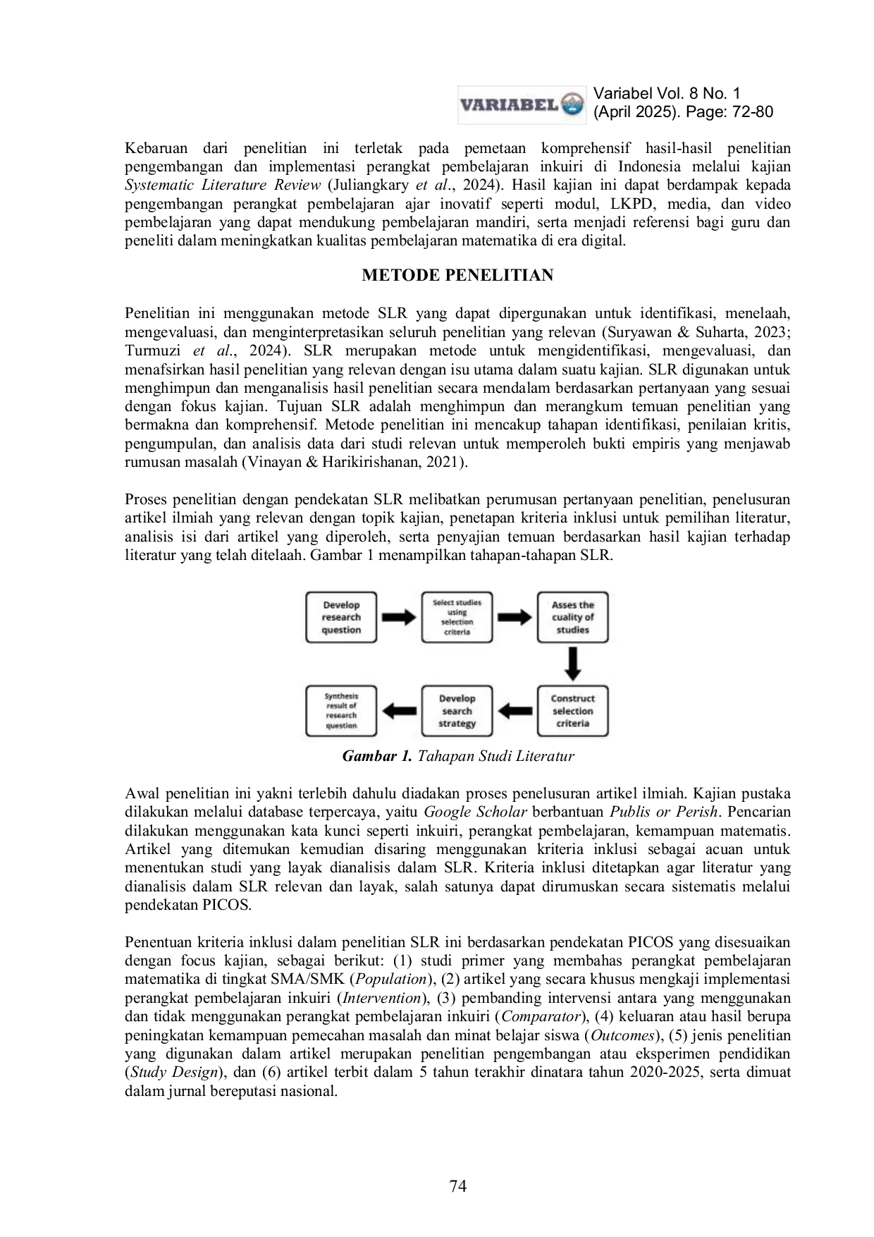 JURIS A Systematic Literature Review Perangkat Pembelajaran Berbasis Inkuiri untuk Meningkatkan Kemampuan Matematis Siswa SMA