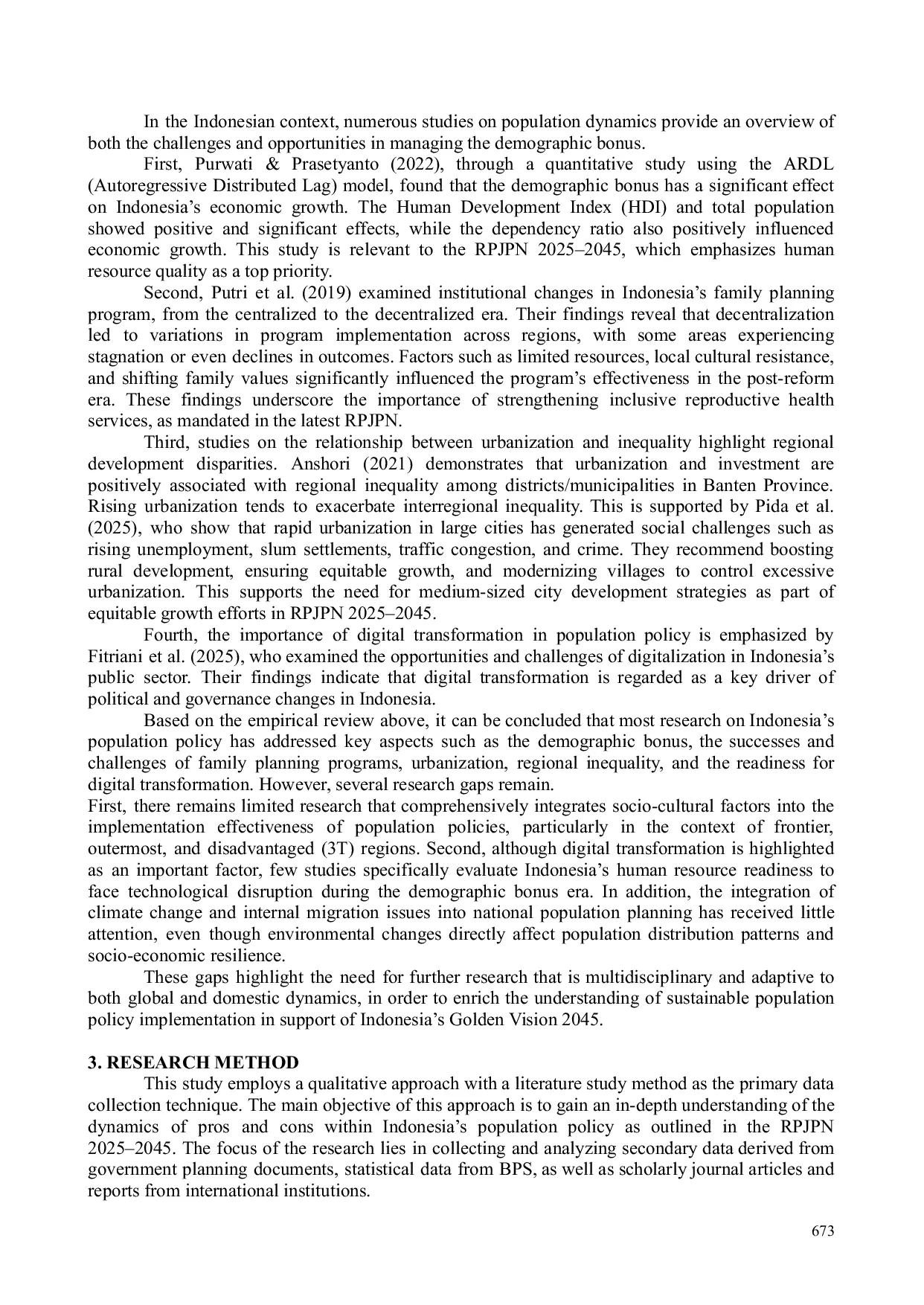 JURIS Implementasi Kebijakan Penduduk Menuju Visi Indonesia Emas 2045 Kekuatan dan Tantangan Masa Depan