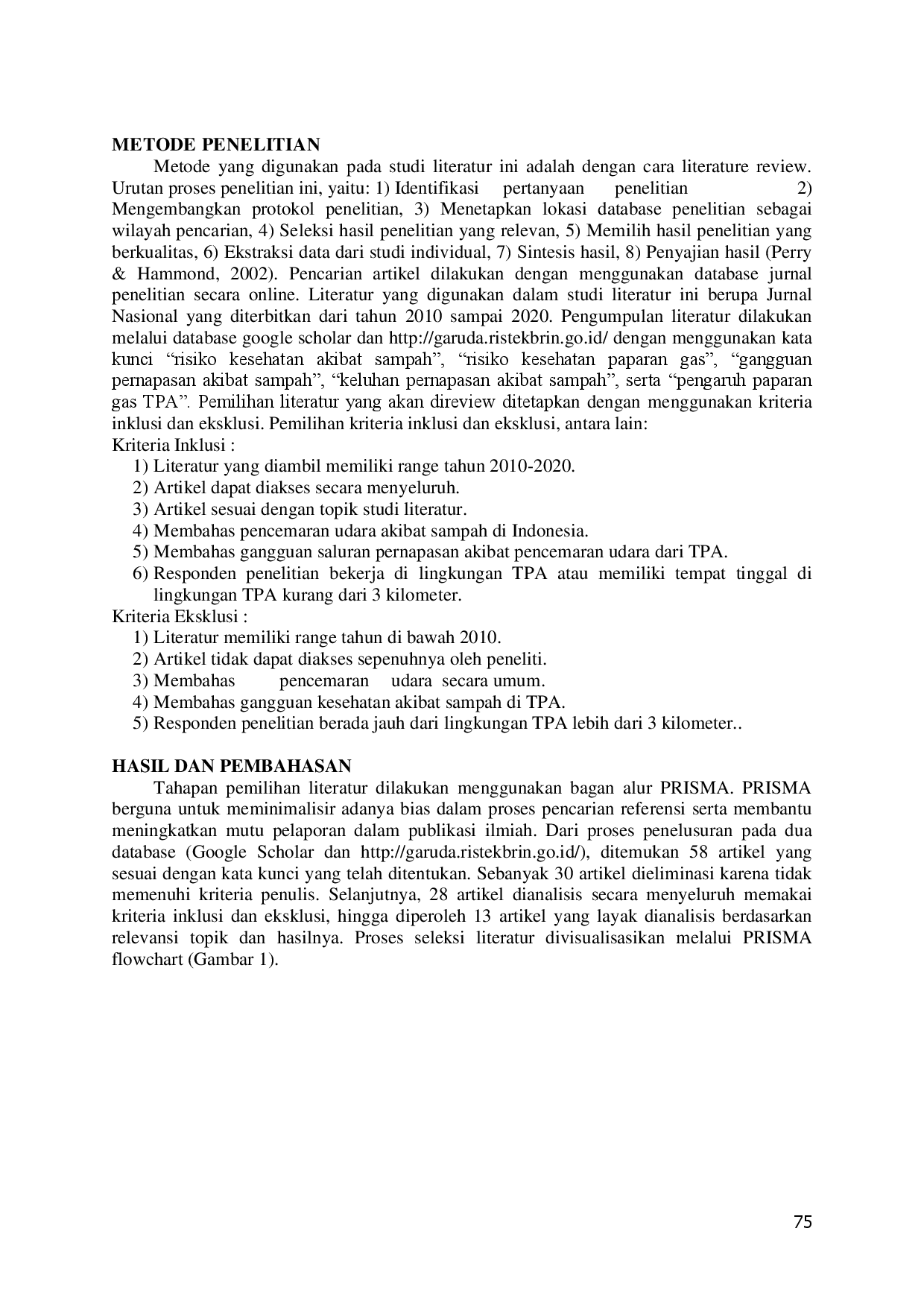 juris Pengaruh Pencemaran Udara Di Lingkungan Tpa Antang Terhadap Gangguan Saluran Pernapasan Literature Review