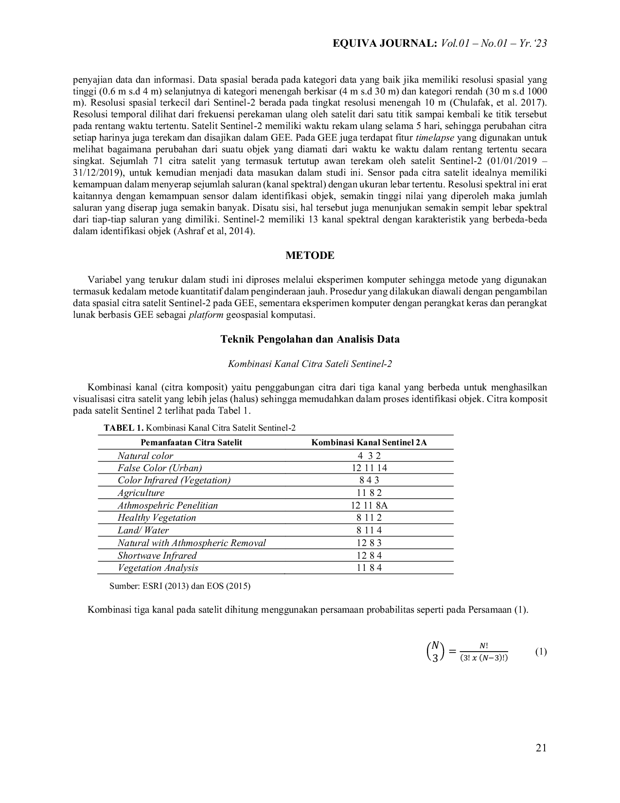 JURIS The Potensi Google Earth Engine untuk Identifikasi Objek Wilayah Perairan pada Citra Satelit Sentinel 2