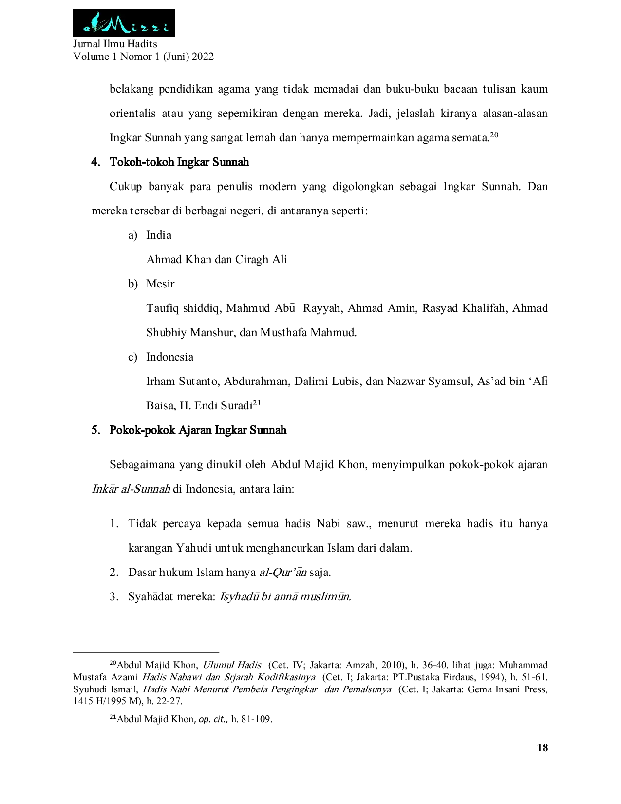 JURIS Ingkar Sunnah Argumen dan Tokohnya