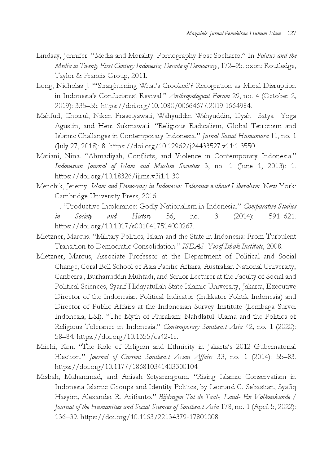 juris Negotiating Islam Democracy and Pluralism Islamic Politics and the State in Post Reform Indonesia