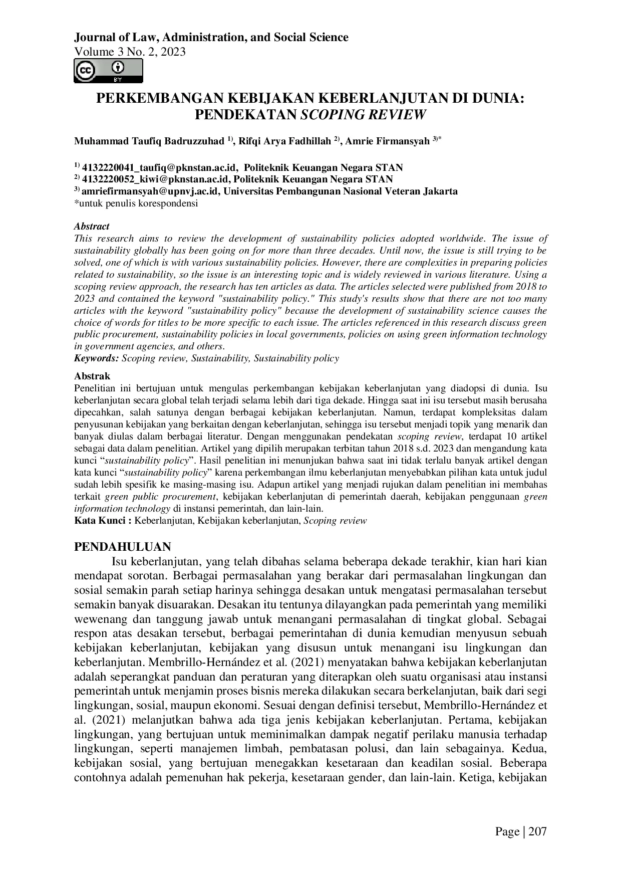 JURIS Perkembangan Kebijakan Keberlanjutan Di Dunia Pendekatan Scoping Review