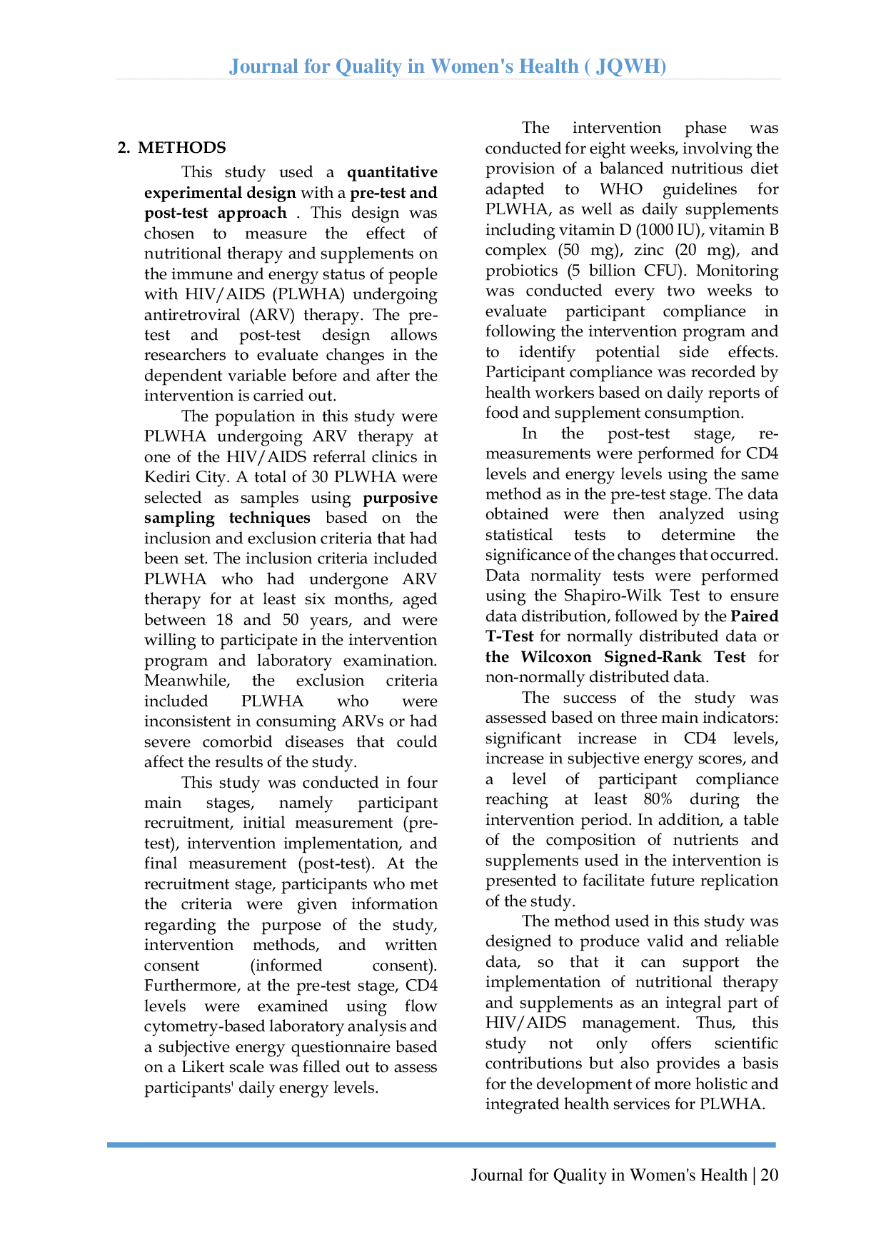 JURIS The Effect Of Nutritional Therapy And Supplements On Immune Status And Energy Levels In People Living With Hiv Aids Undergoing Antiretroviral Therapy