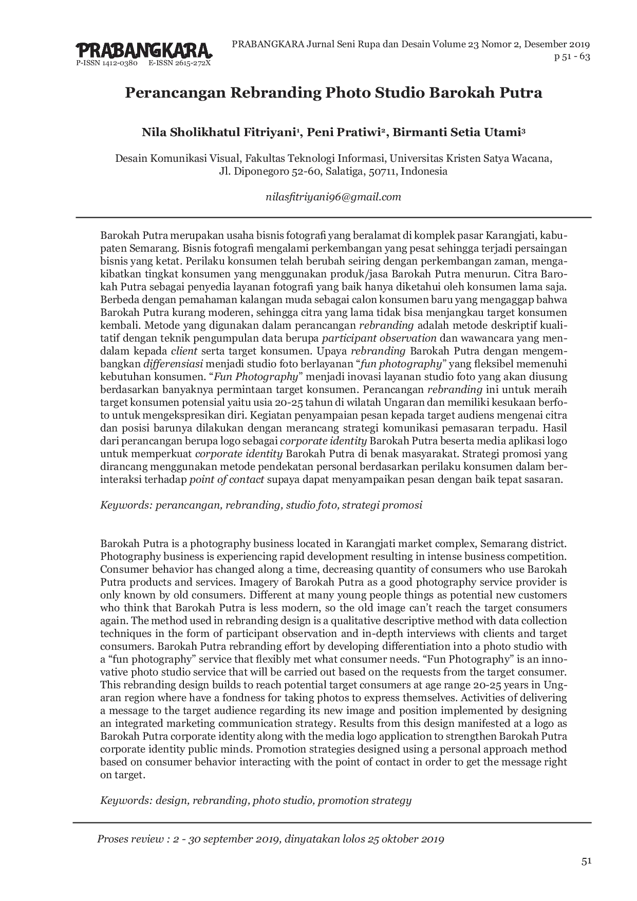 JURIS Perancangan Rebranding Photo Studio Barokah Putra